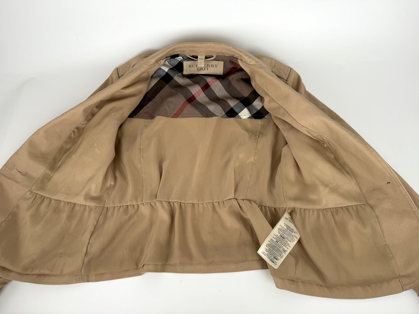 BURBERRY Brit Beige Cotton Short Blazer Jacket 10 44