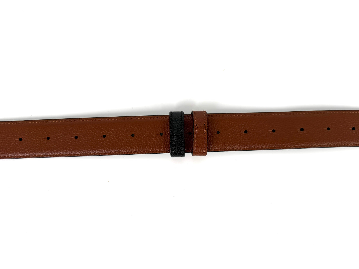 BALENCIAGA Black Brown Reversible BB Logo Leather Belt 85 34