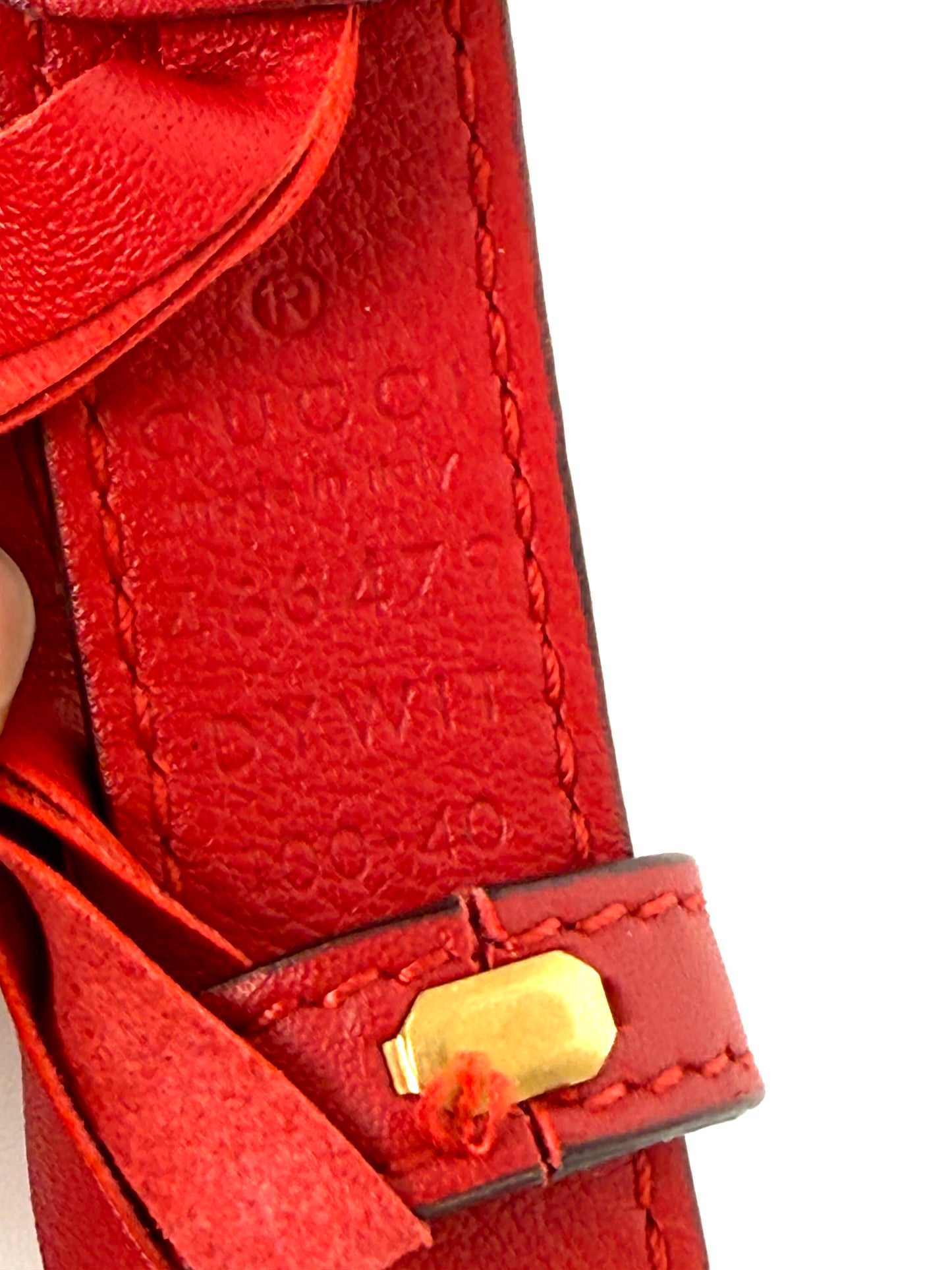 GUCCI GG Red Crystal Embellished Skinny Leather Belt 100 40
