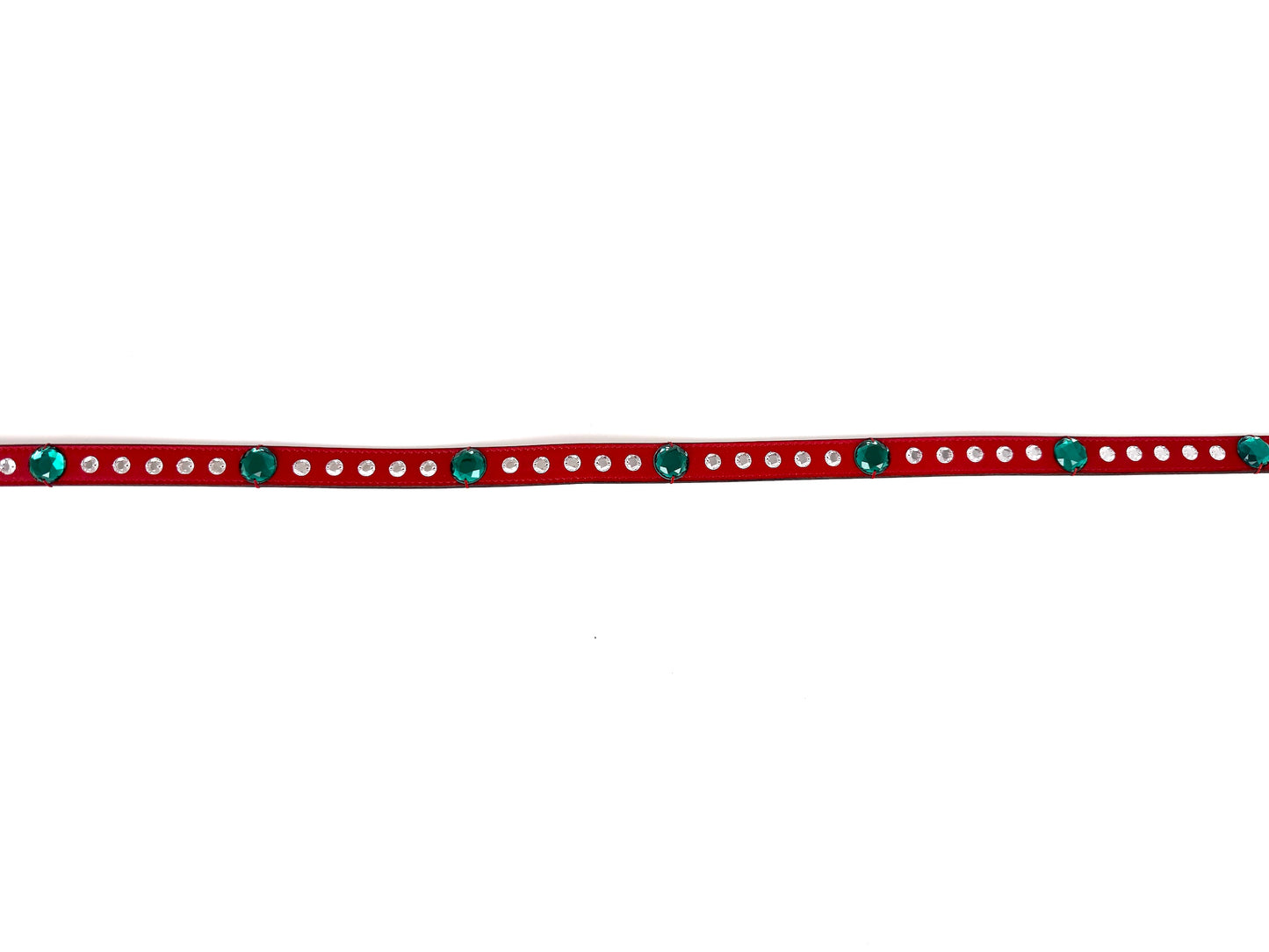 GUCCI GG Red Crystal Embellished Skinny Leather Belt 100 40