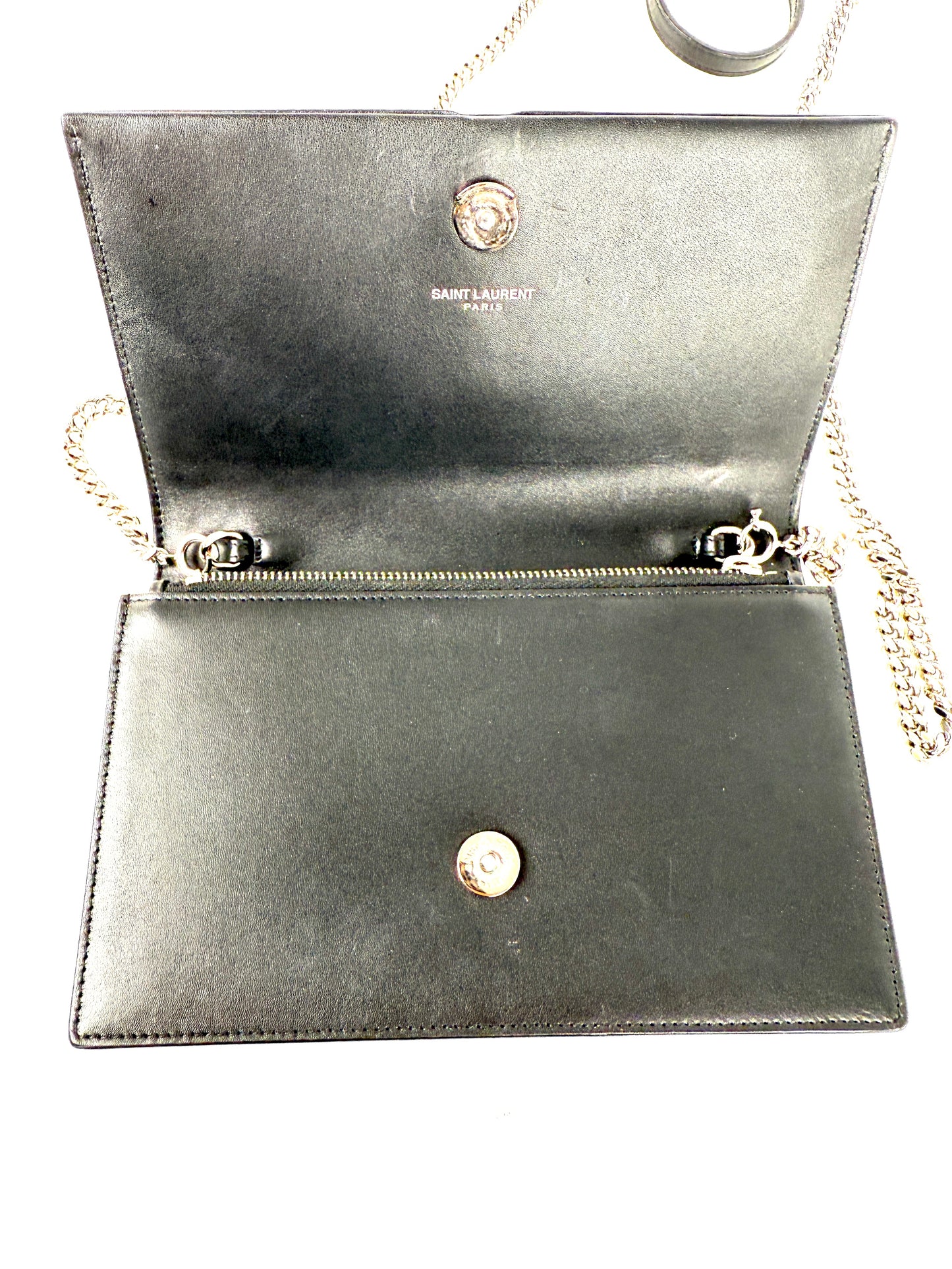 SAINT LAURENT Cloud Star Glitter YSL Monogram Kate Tassel Chain Crossbody Clutch Wallet on Chain Bag