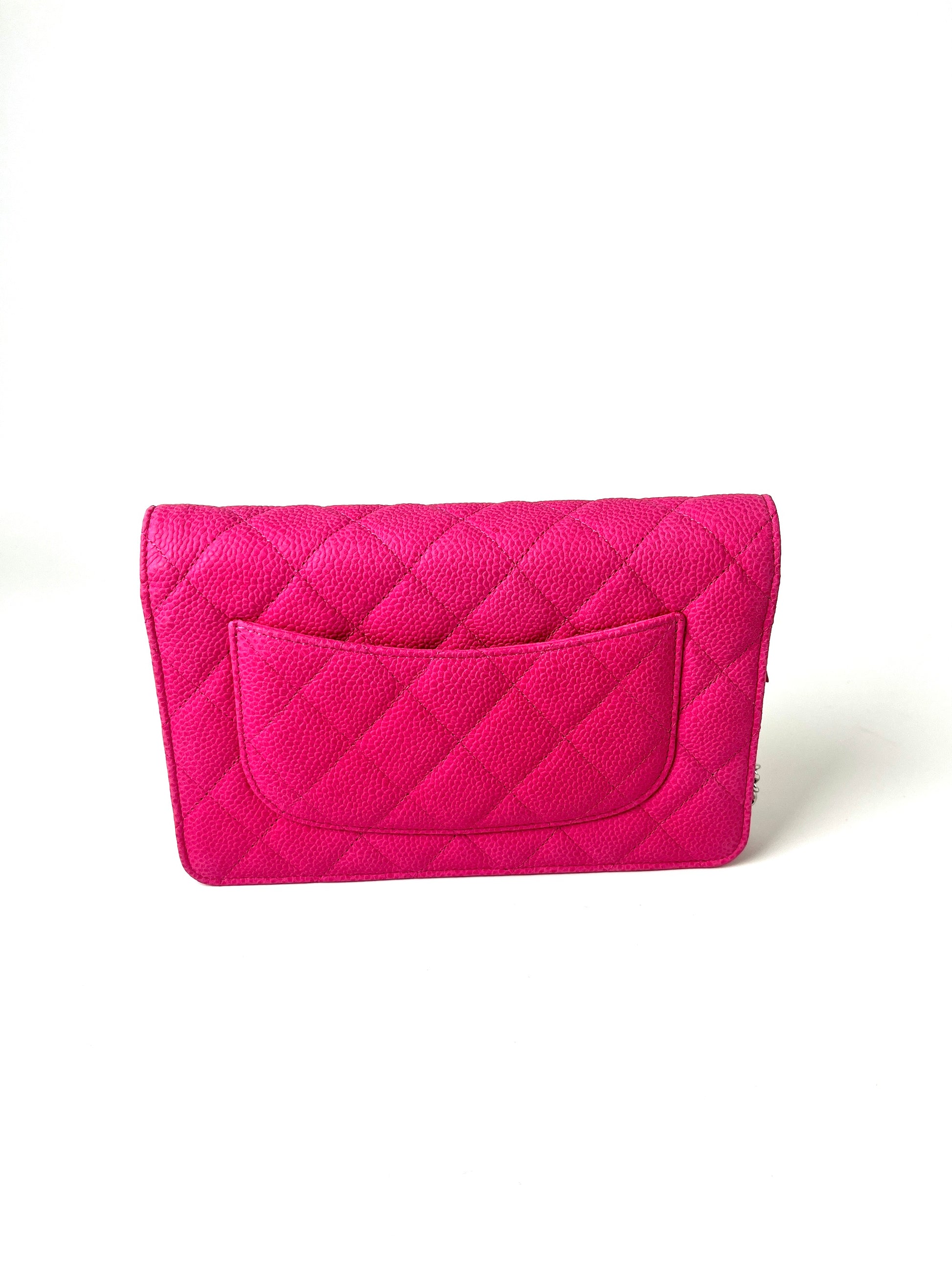 CHANEL 13S WOC Wallet on Chain Hot Pink Quilted Leather Crossbody Bag