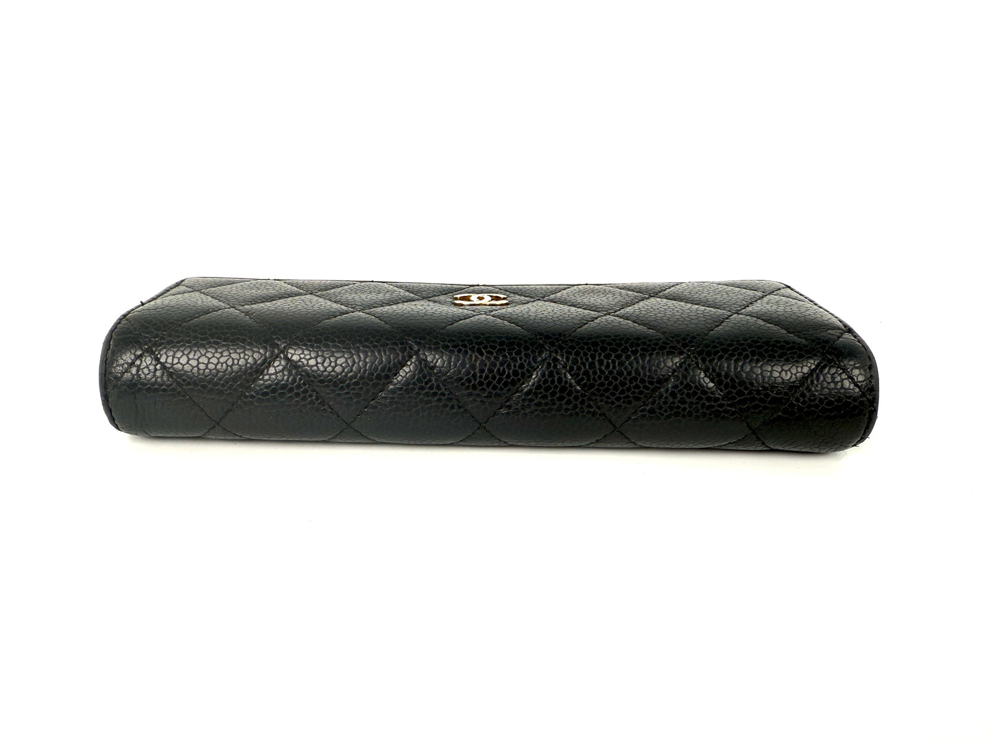 CHANEL Black Caviar Leather Flap Long Continental Wallet