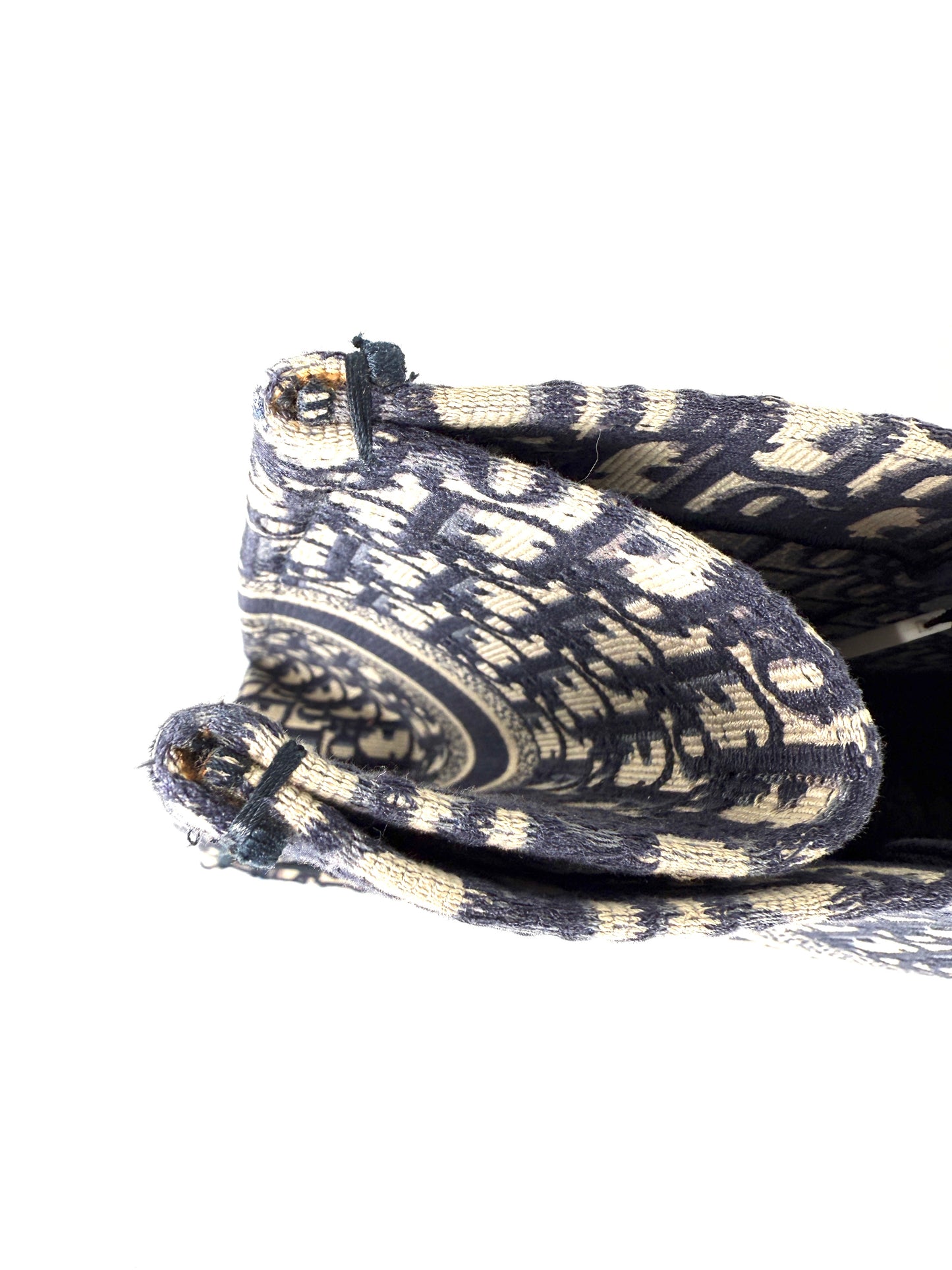 CHRISTIAN DIOR Oblique Jacquard Blue Ecru Large Book Tote Bag