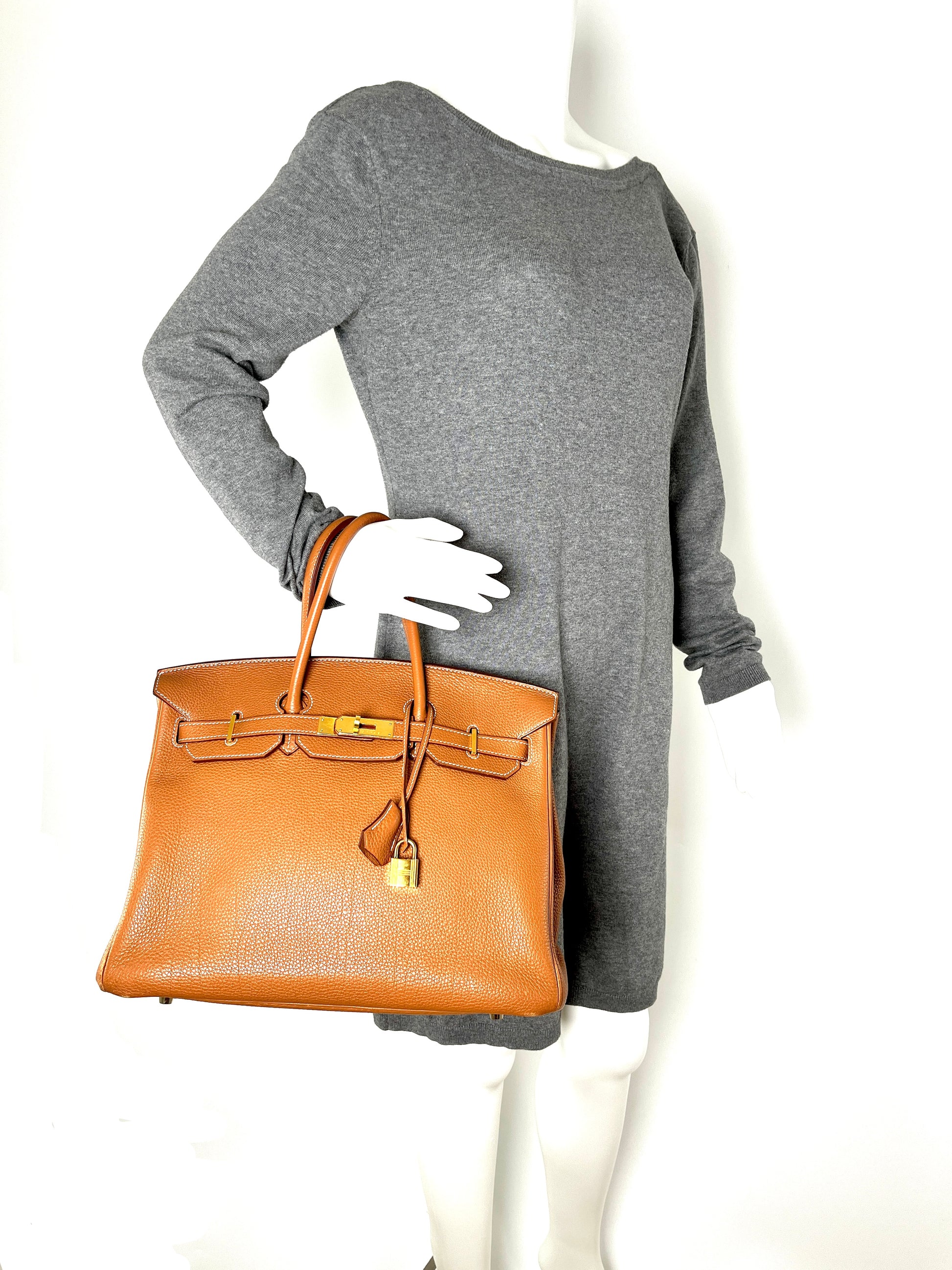 HERMES Togo Birkin 35 Gold on Gold Hardware Leather 2011 Bag