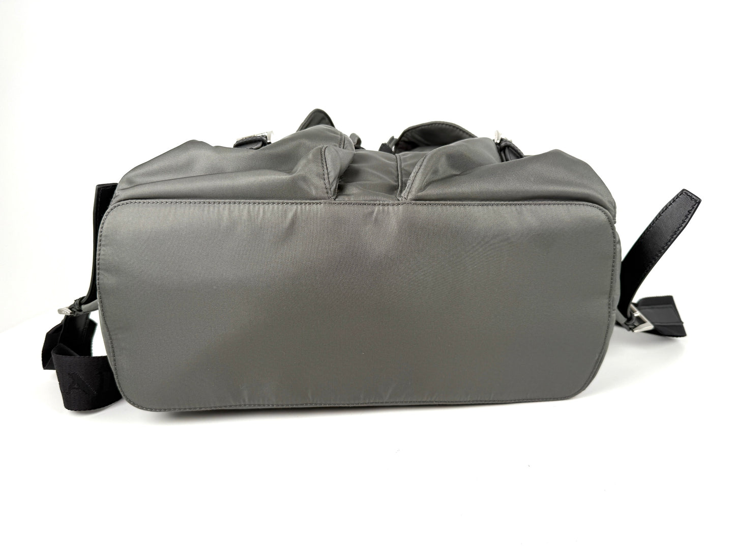 Prada Gray Re-Nylon Zaino in Tessuto 2025 Backpack with Shoulder Strap