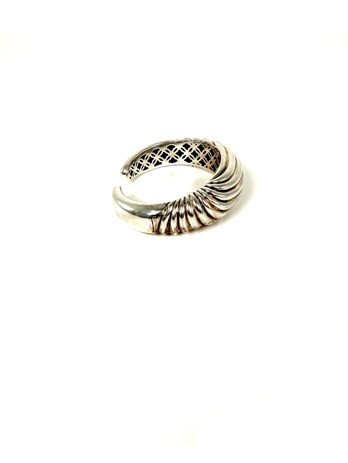 David Yurman Sculpted Cable Hinge Cuff Sterling Silver Bracelet S