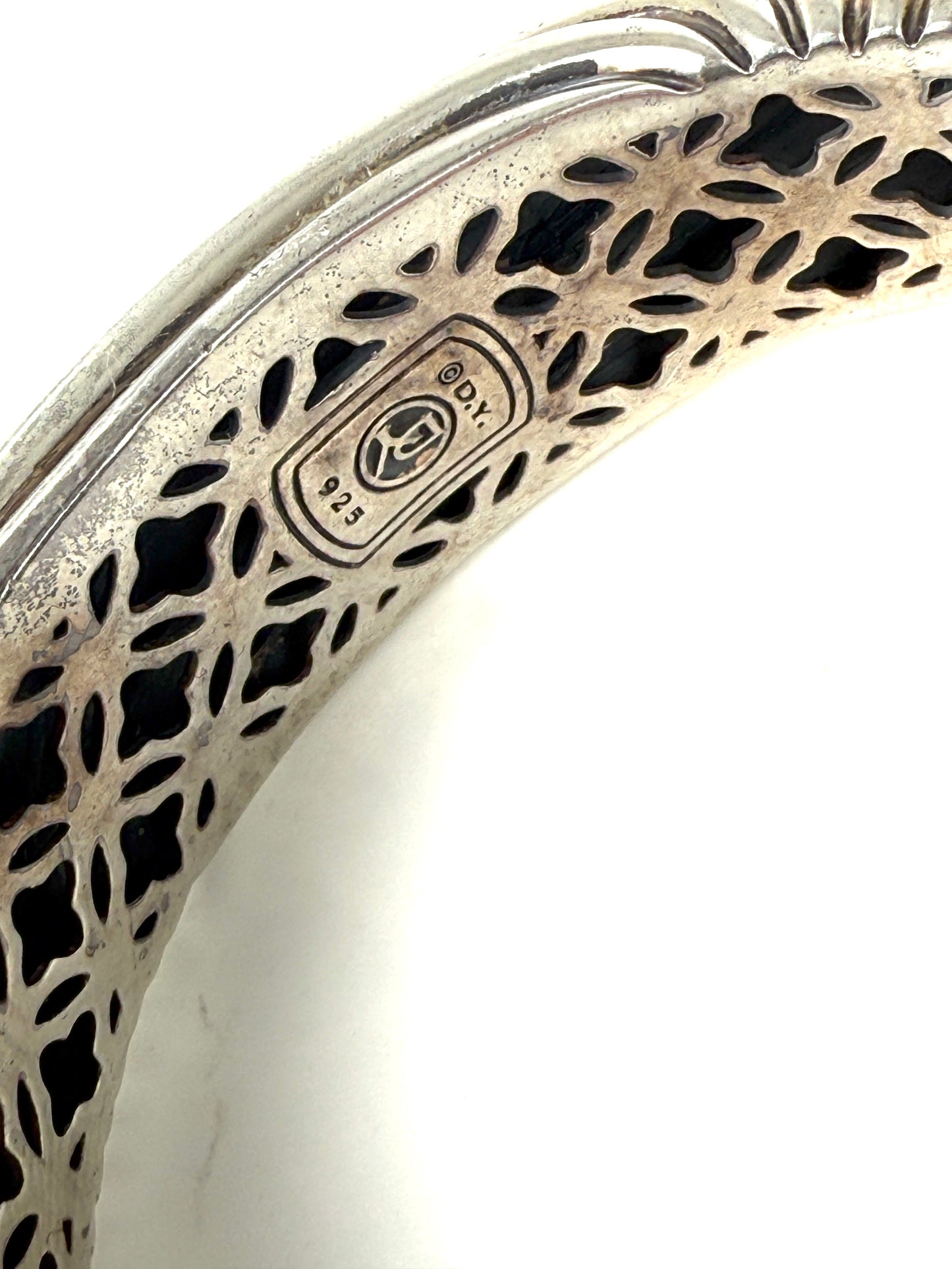 David Yurman Sculpted Cable Hinge Cuff Sterling Silver Bracelet S