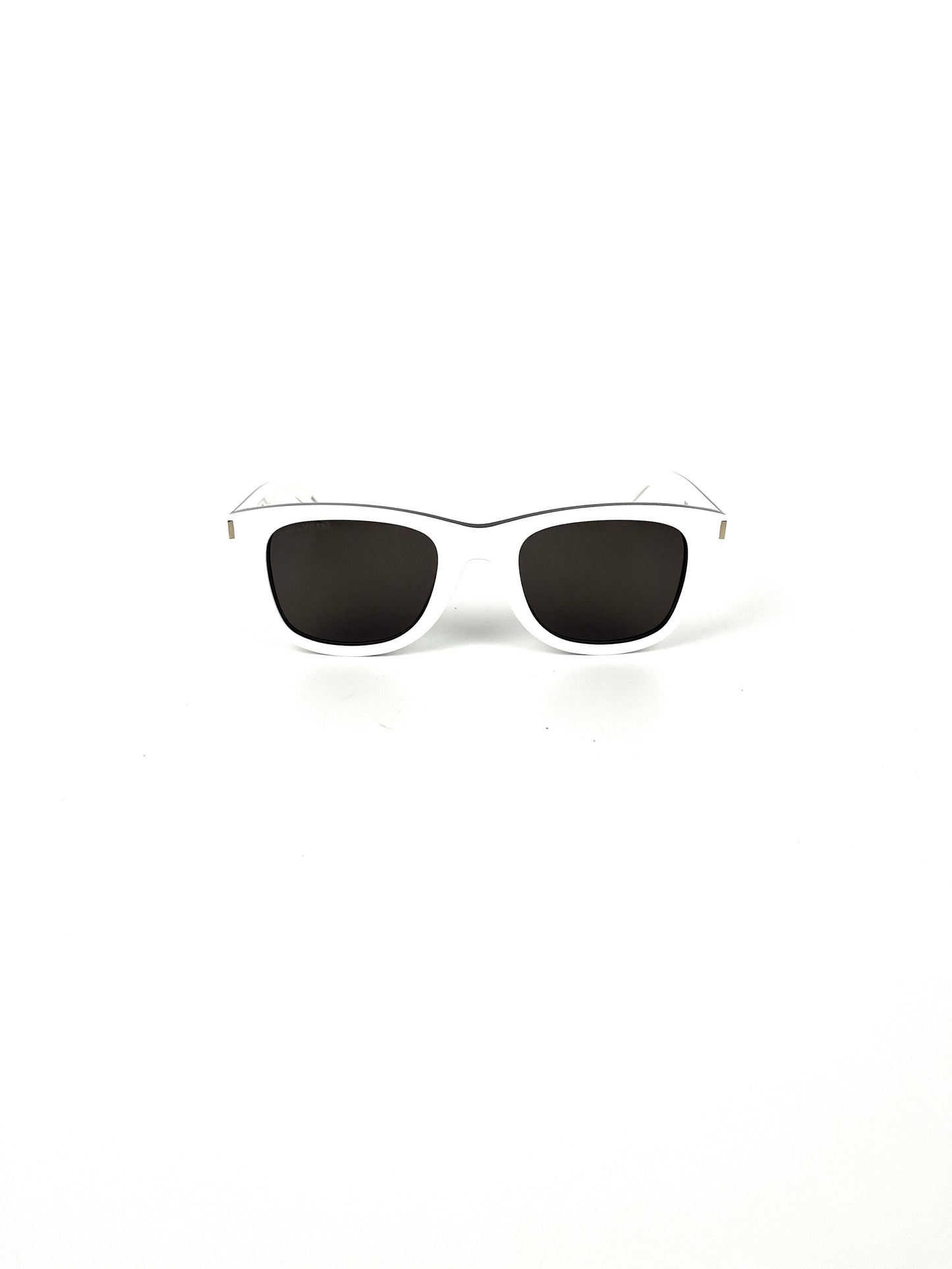 Saint Laurent SL 51 Square Wellington Shaped White Black Acetate Sunglasses