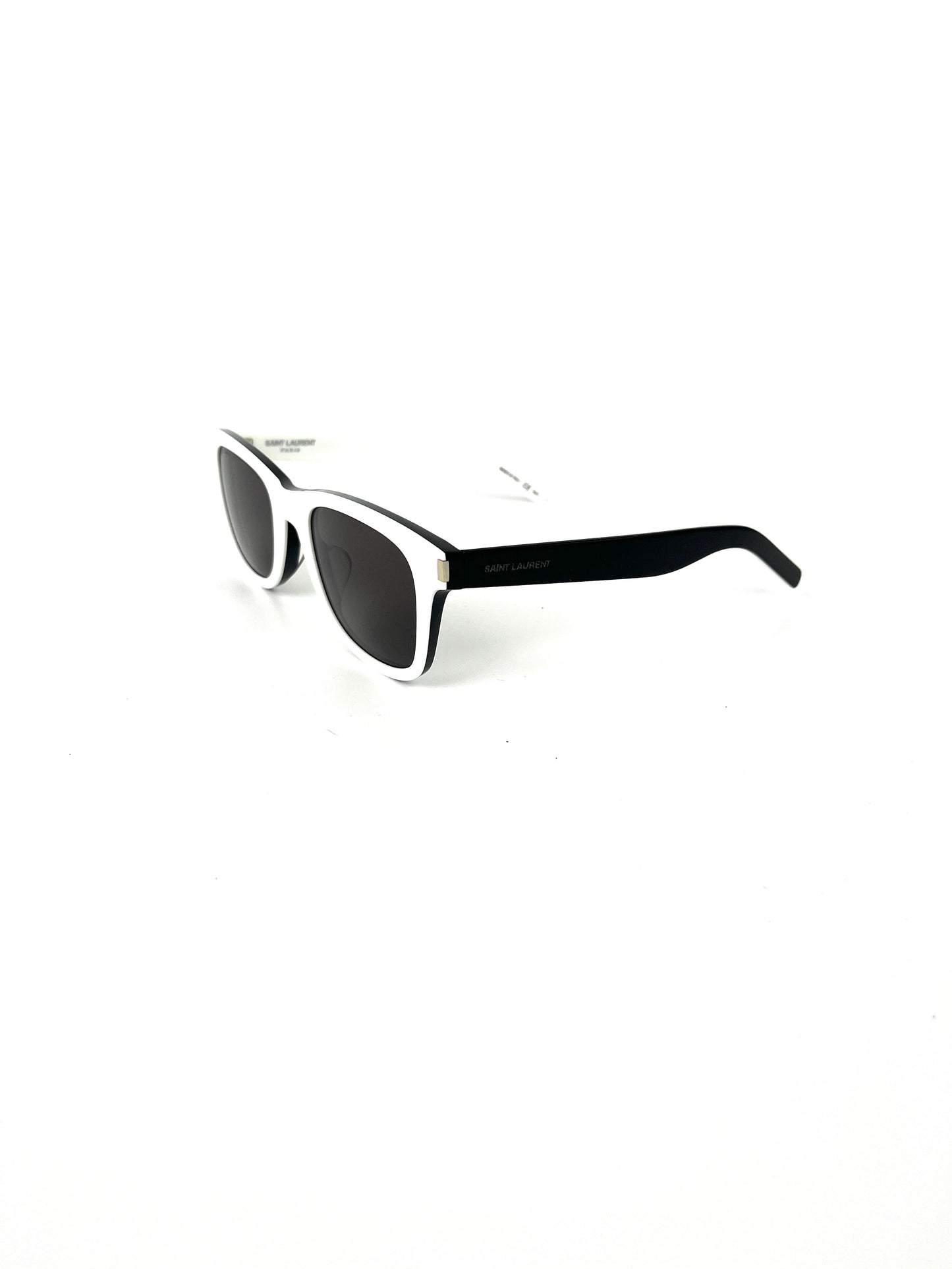 Saint Laurent SL 51 Square Wellington Shaped White Black Acetate Sunglasses