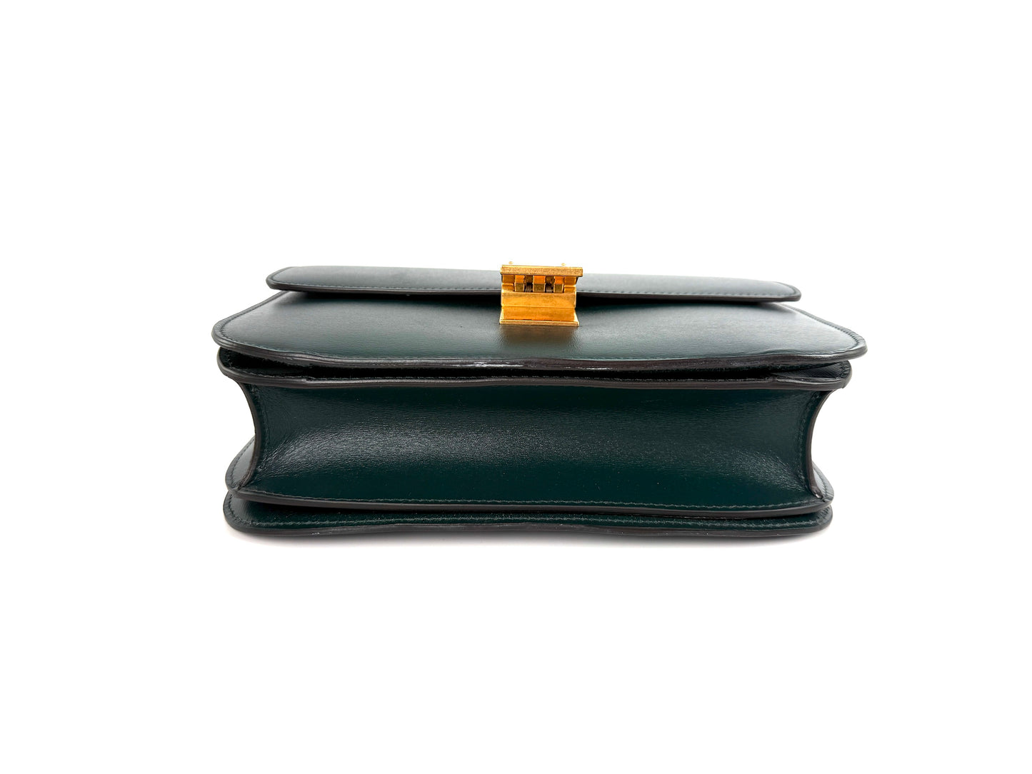 Celine Box Calfskin Amazon Green Classic Medium Crossbody Flap Bag