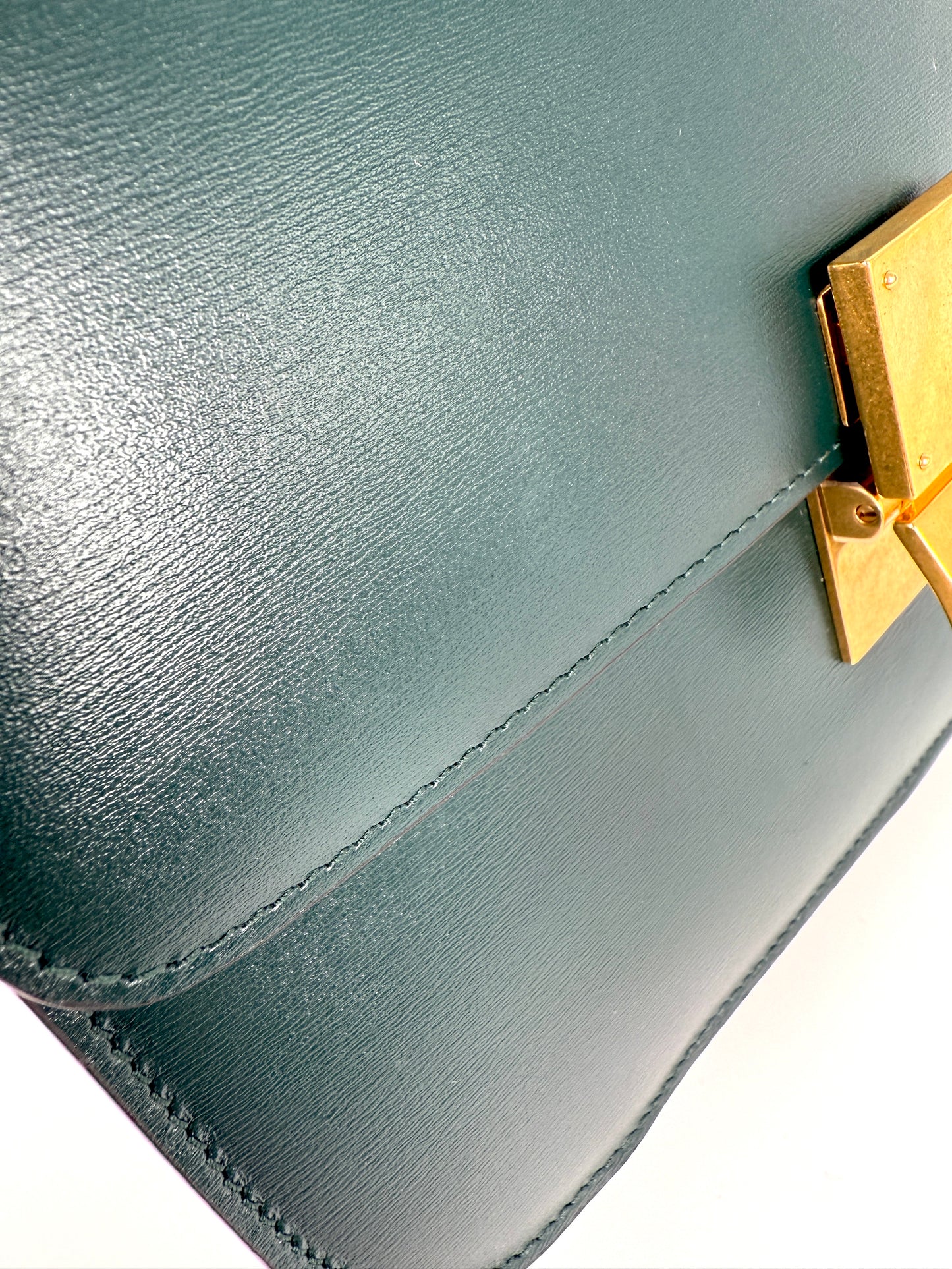 Celine Box Calfskin Amazon Green Classic Medium Crossbody Flap Bag