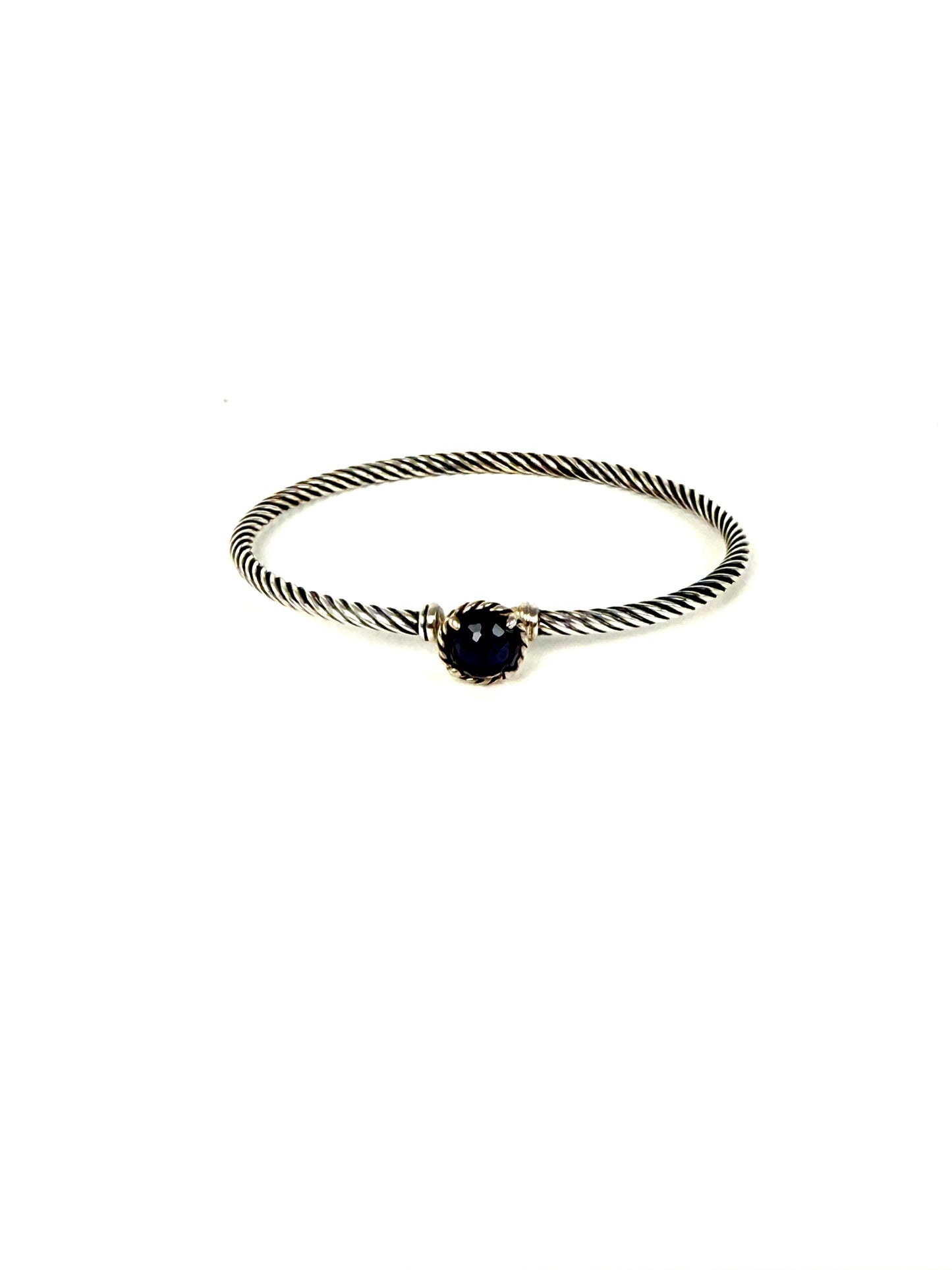 David Yurman Petite Chatelaine Amethyst 3mm Cuff Sterling Silver Bangle Bracelet S