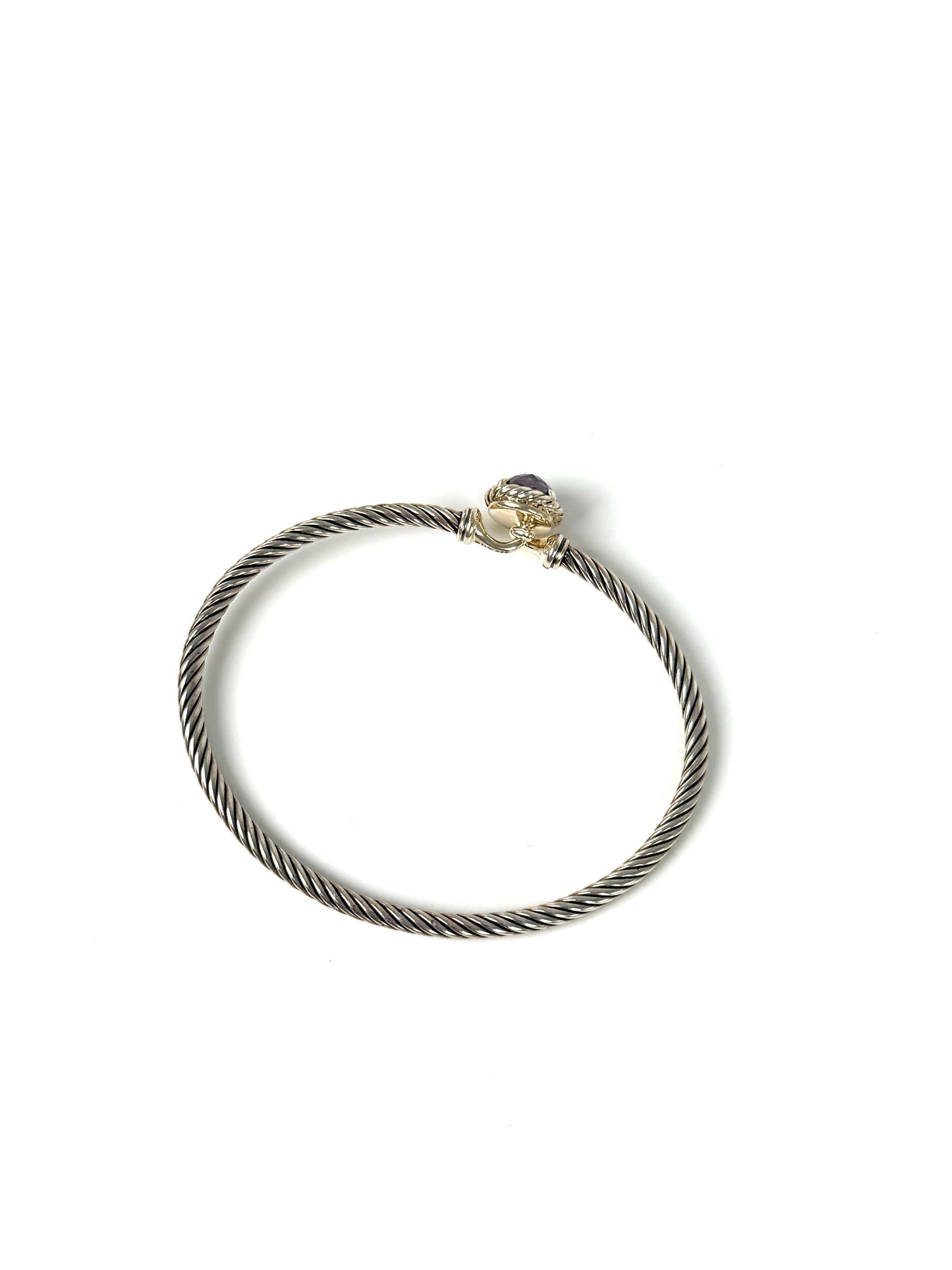 David Yurman Petite Chatelaine Amethyst 3mm Cuff Sterling Silver Bangle Bracelet S