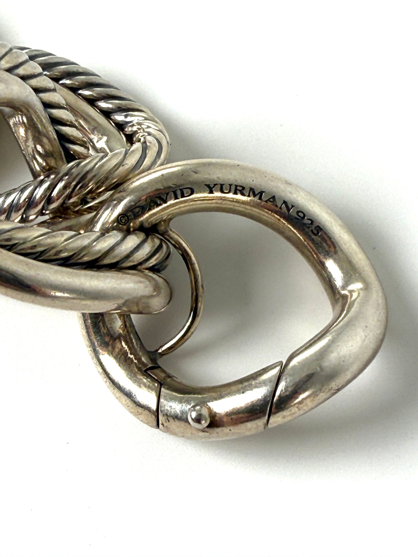 David Yurman Oval Double Cable Chain Sterling Silver Bracelet S