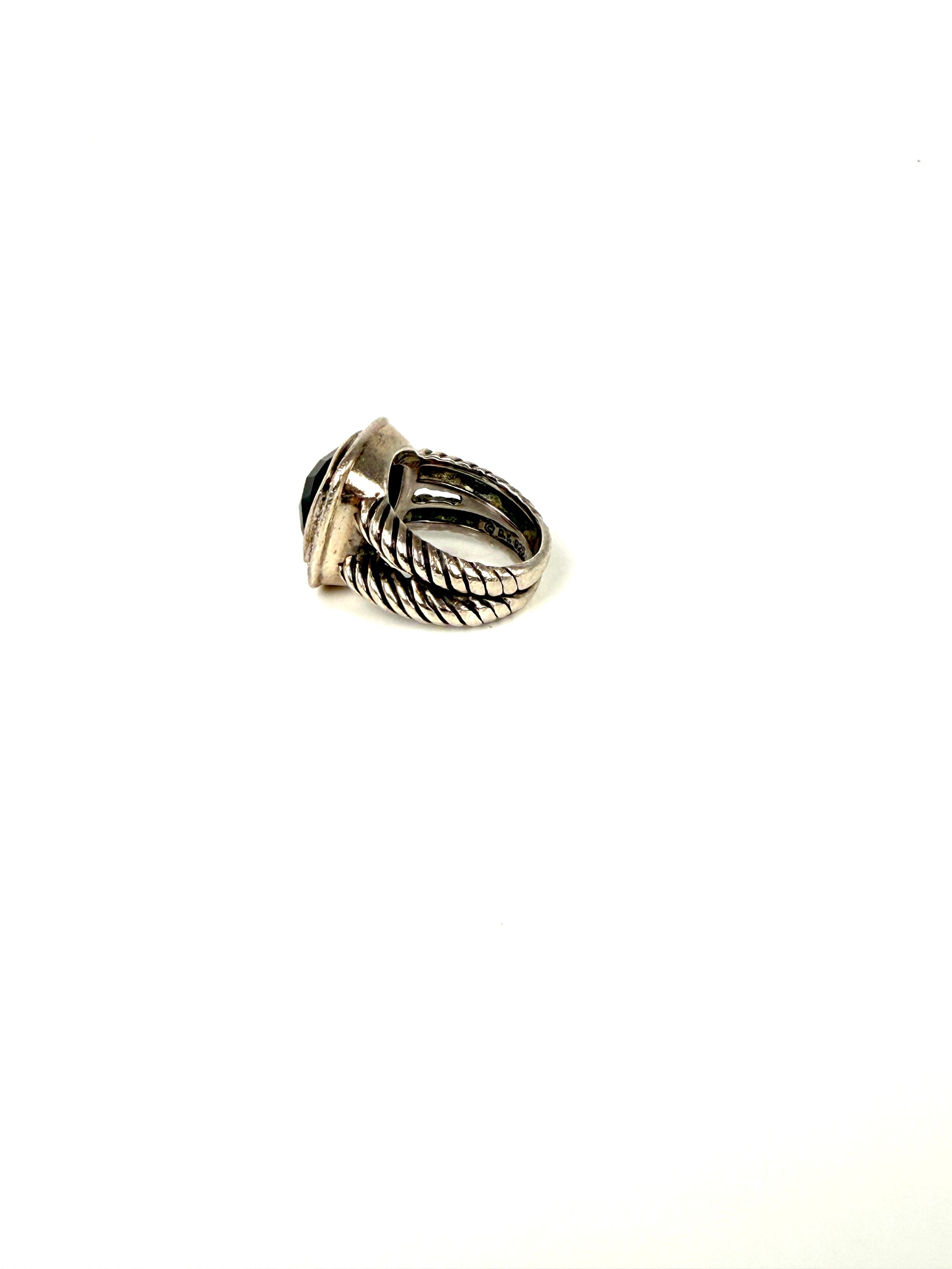 David Yurman Albion Onyx Diamond Sterling Silver Ring 5.25