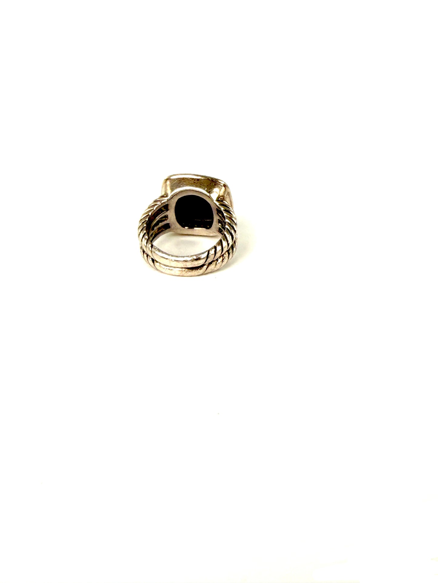 David Yurman Albion Onyx Diamond Sterling Silver Ring 5.25