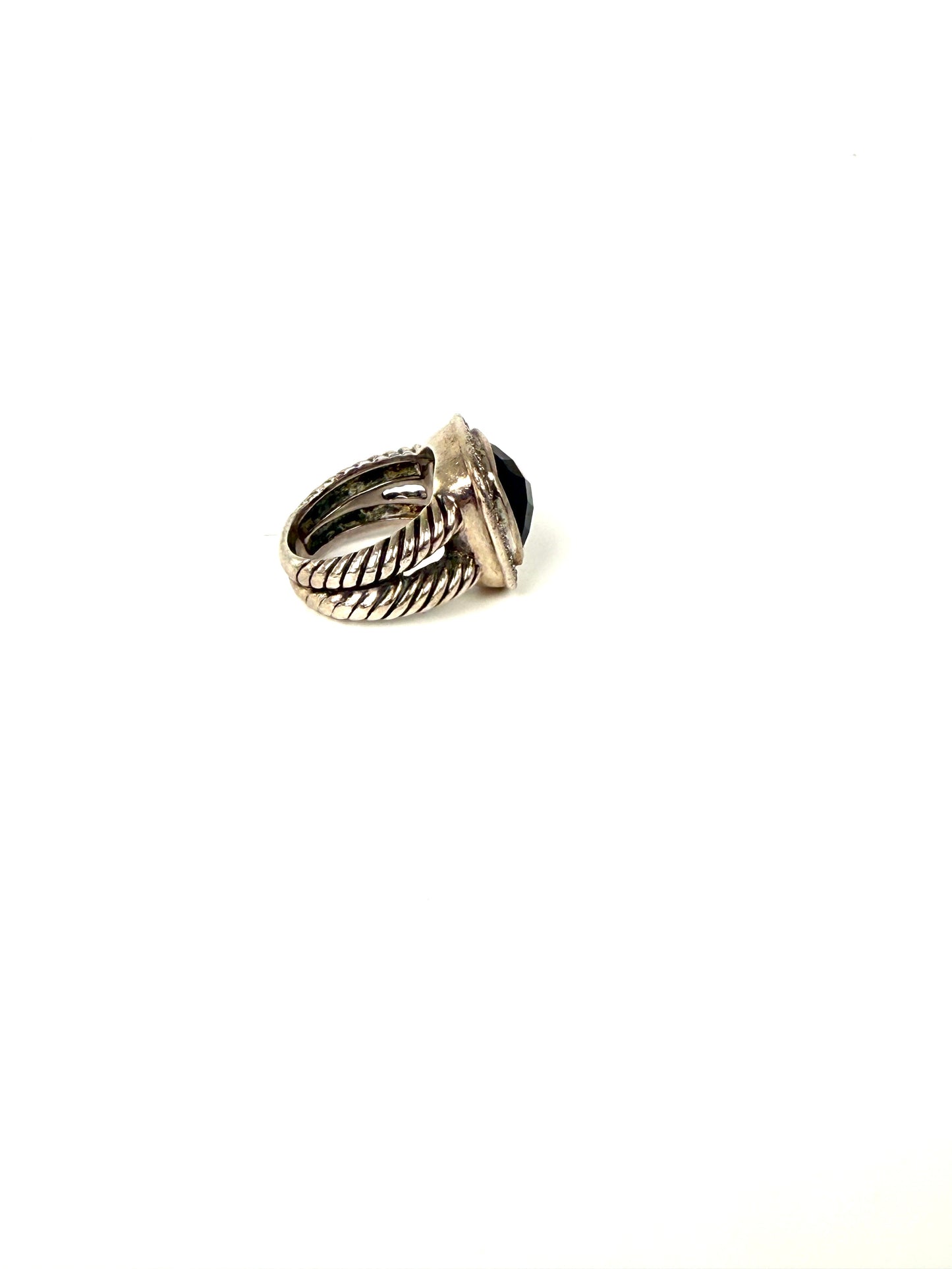 David Yurman Albion Onyx Diamond Sterling Silver Ring 5.25