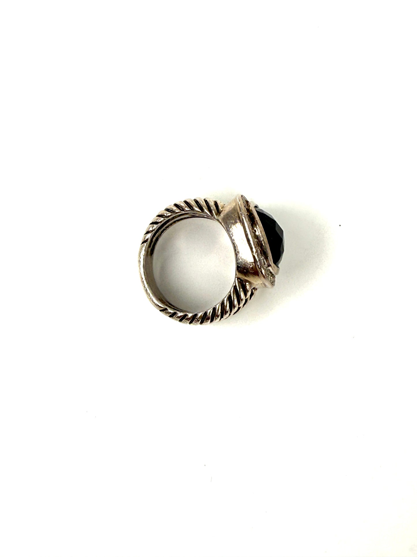 David Yurman Albion Onyx Diamond Sterling Silver Ring 5.25