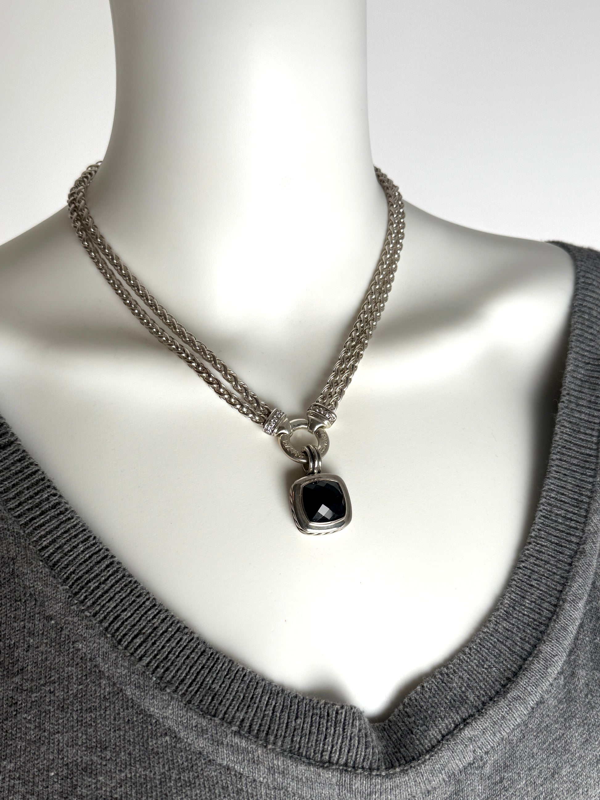 David Yurman Albion Onyx Sterling Silver Enhancer Pendant