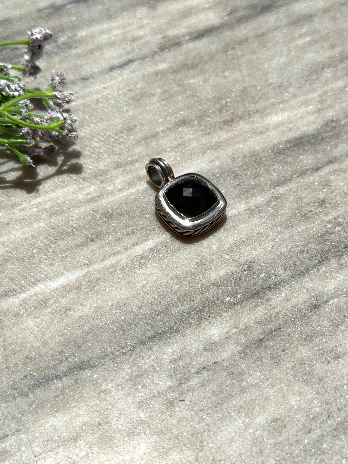 David Yurman Albion Onyx Sterling Silver Enhancer Pendant