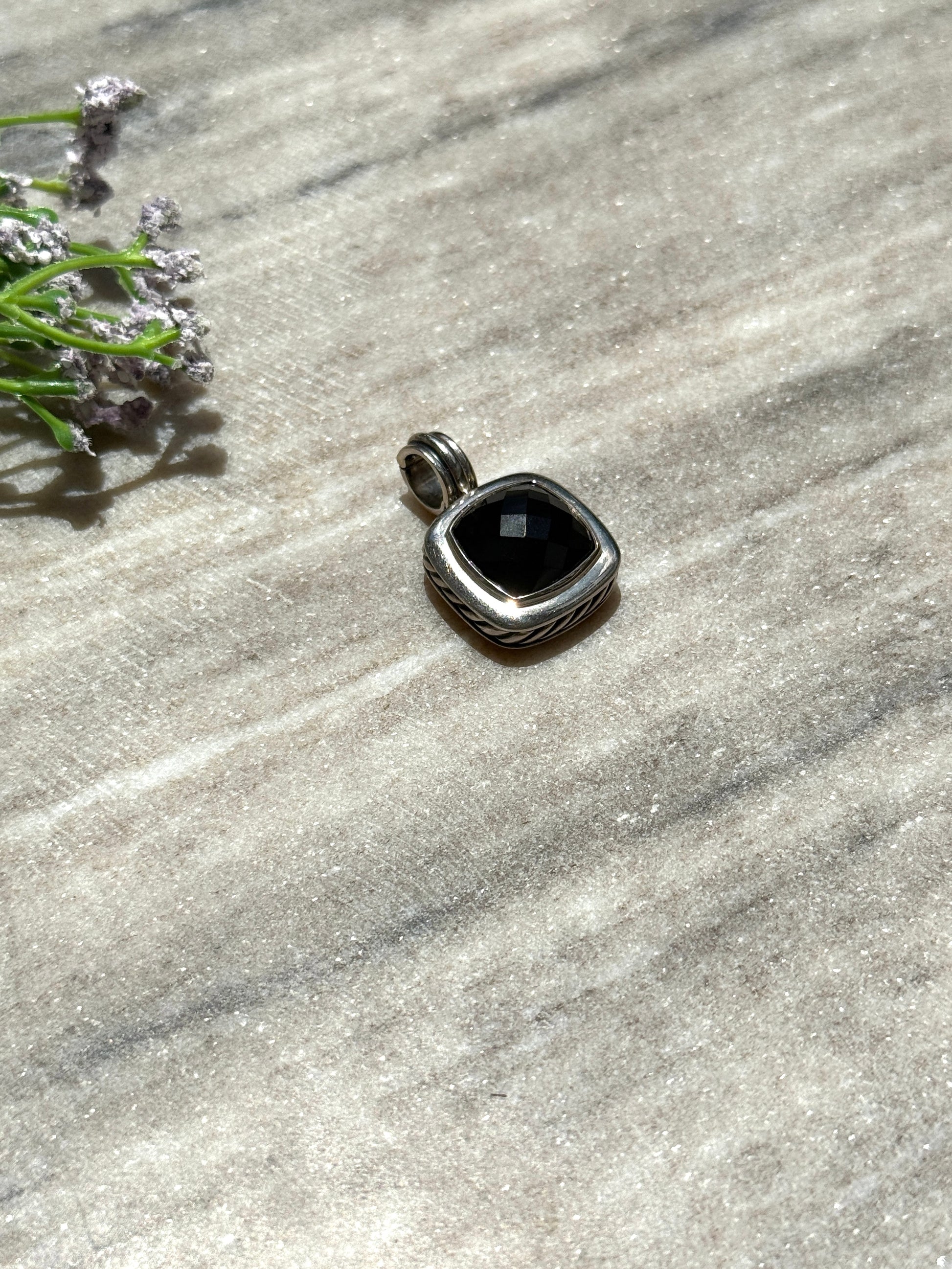 David Yurman Albion Onyx Sterling Silver Enhancer Pendant