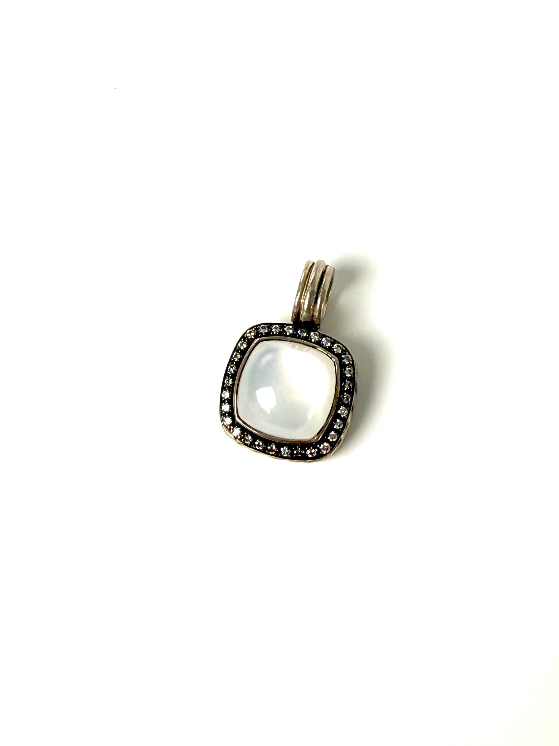 David Yurman Albion Moon Quartz Diamond Sterling Silver Enhancer Pendant