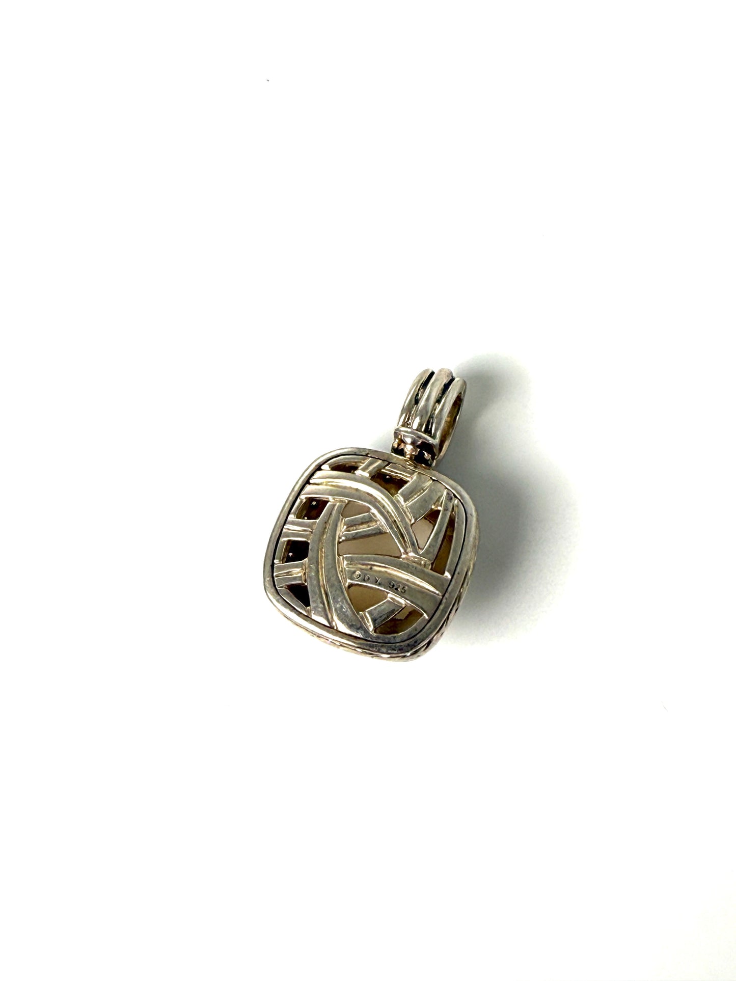 David Yurman Albion Moon Quartz Diamond Sterling Silver Enhancer Pendant
