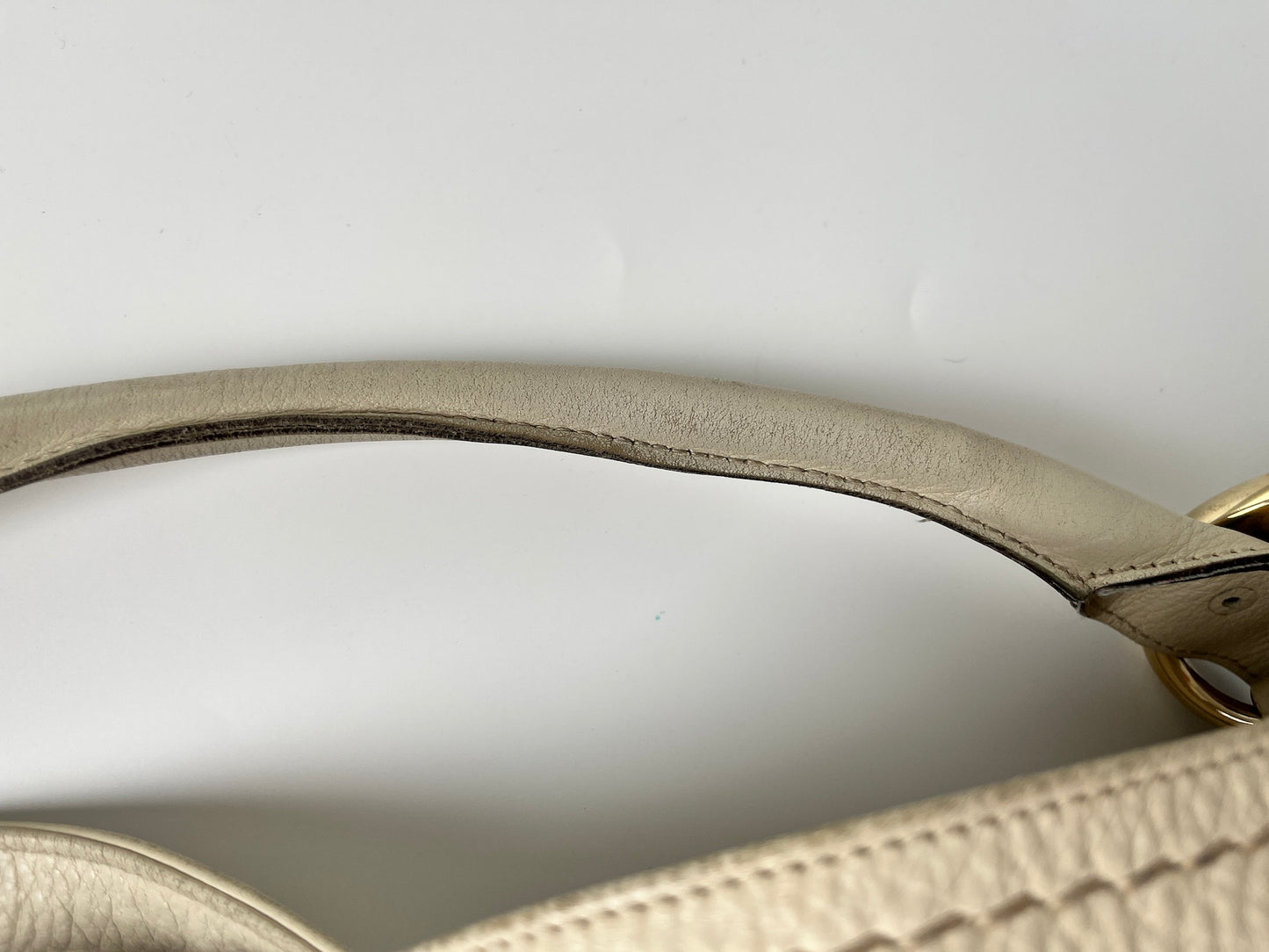 GUCCI Signora Guccissima Cream Leather Hobo Bag