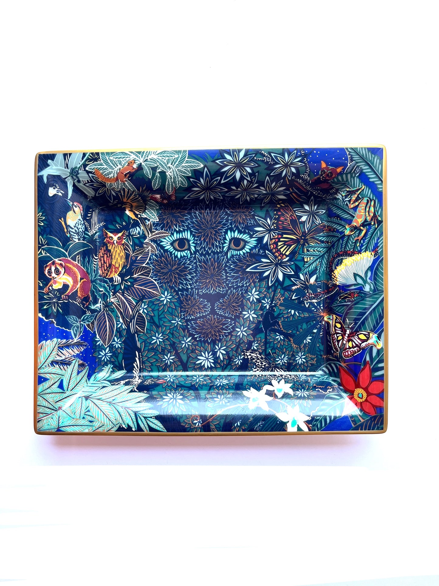 HERMES Wild Singapore 3H Blue Leopard Vert Foret Change Tray