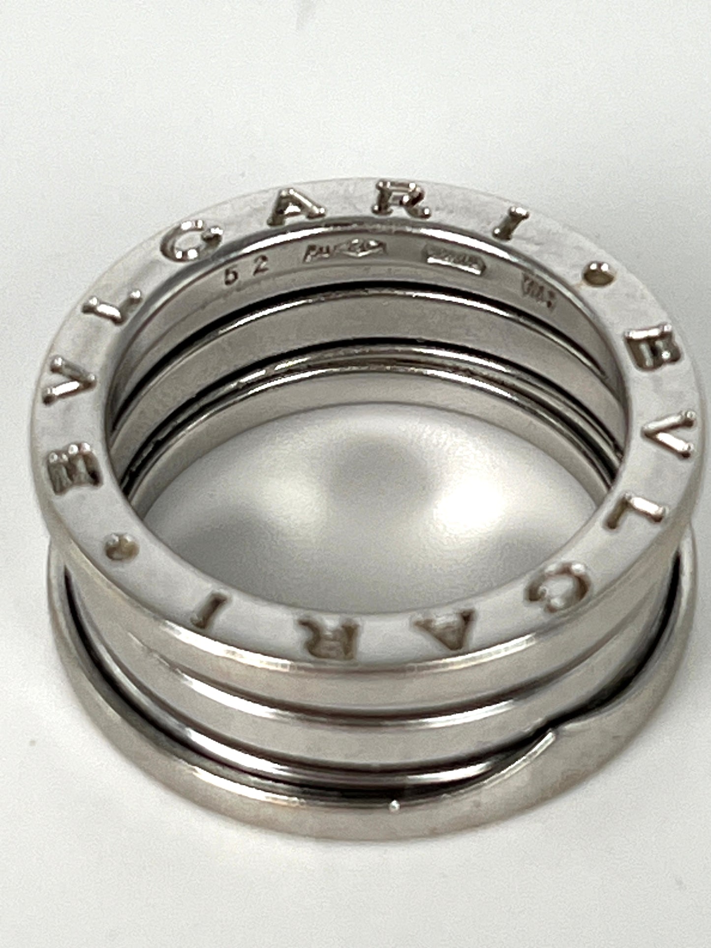 Bulgari B.Zero 1 Two Band 18k White Gold Ring 52 6