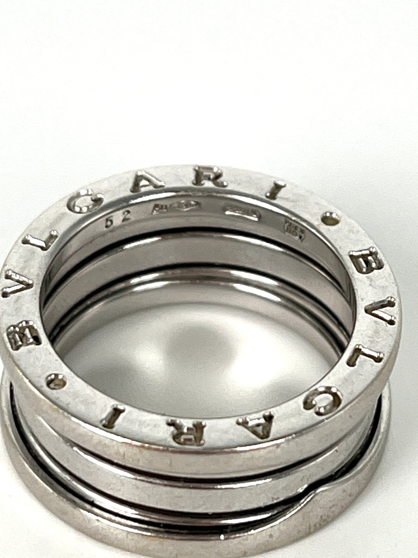 Bulgari B.Zero 1 Two Band 18k White Gold Ring 52 6