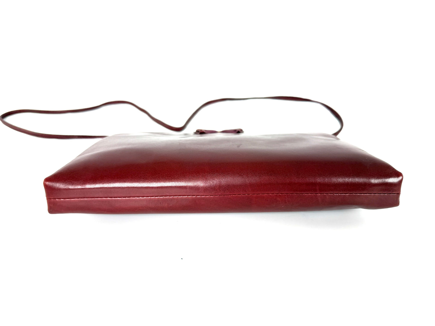 Vintage Salvatore Ferragamo Burgundy Leather Crossbody Clutch Bag