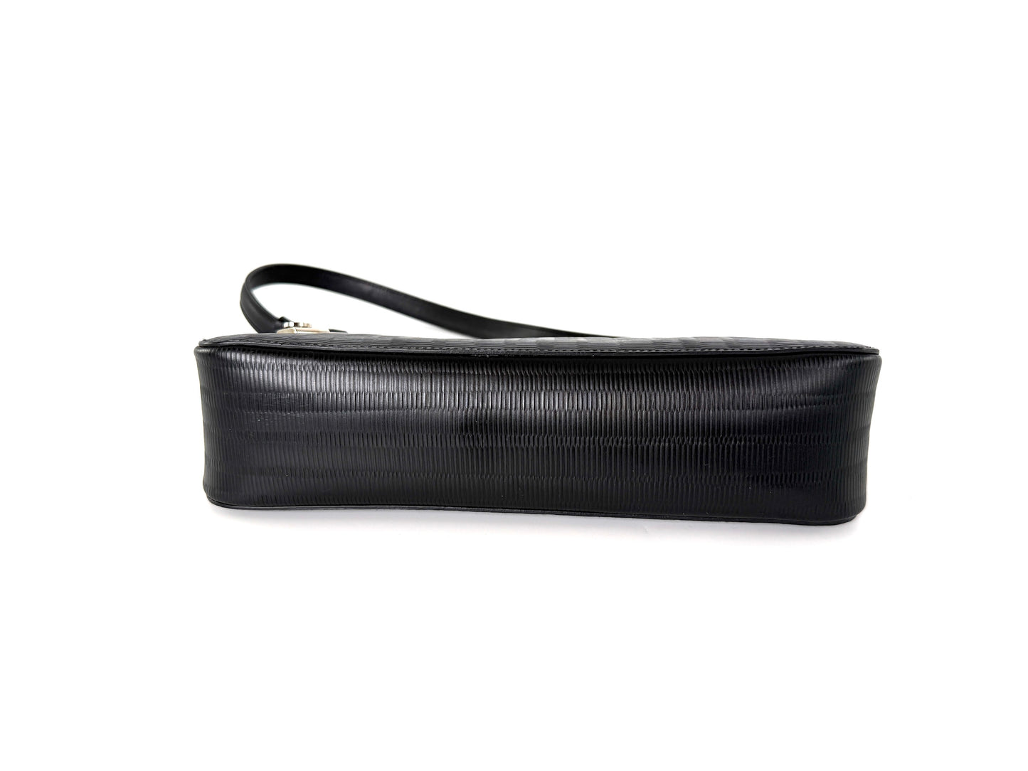 Salvatore Ferragamo Black Pebble Leather Shoulder Bag
