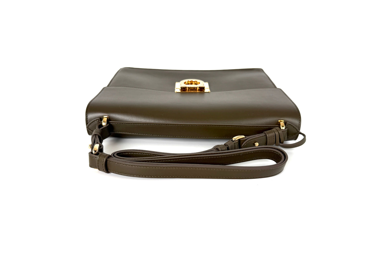 Salvatore Ferragamo Marisol Gancio Forest Green Crossbody Top Handle Bag New