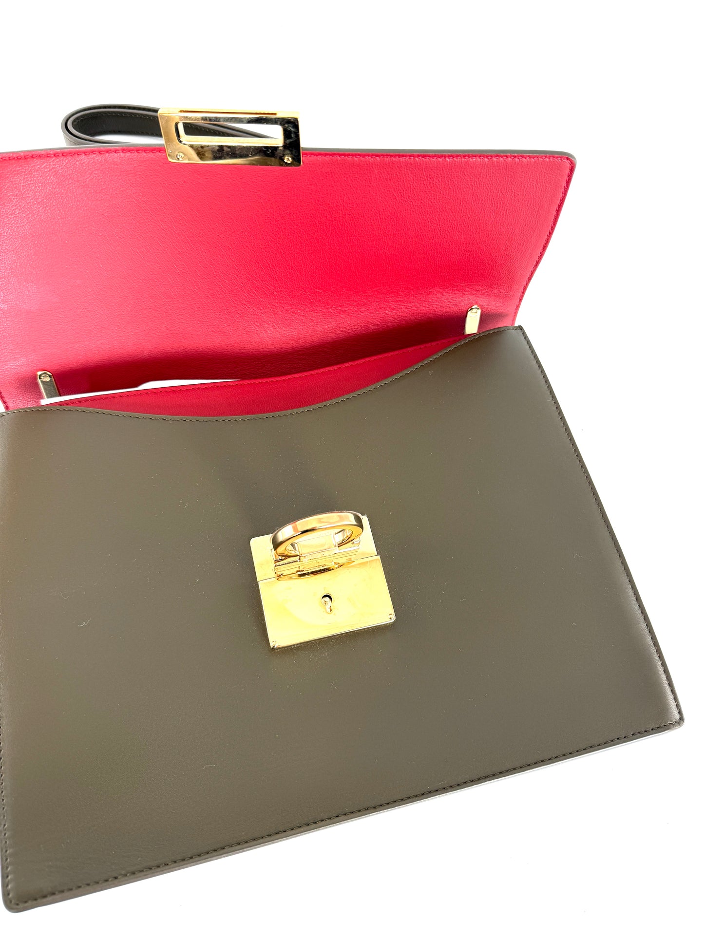 Salvatore Ferragamo Marisol Gancio Forest Green Crossbody Top Handle Bag New
