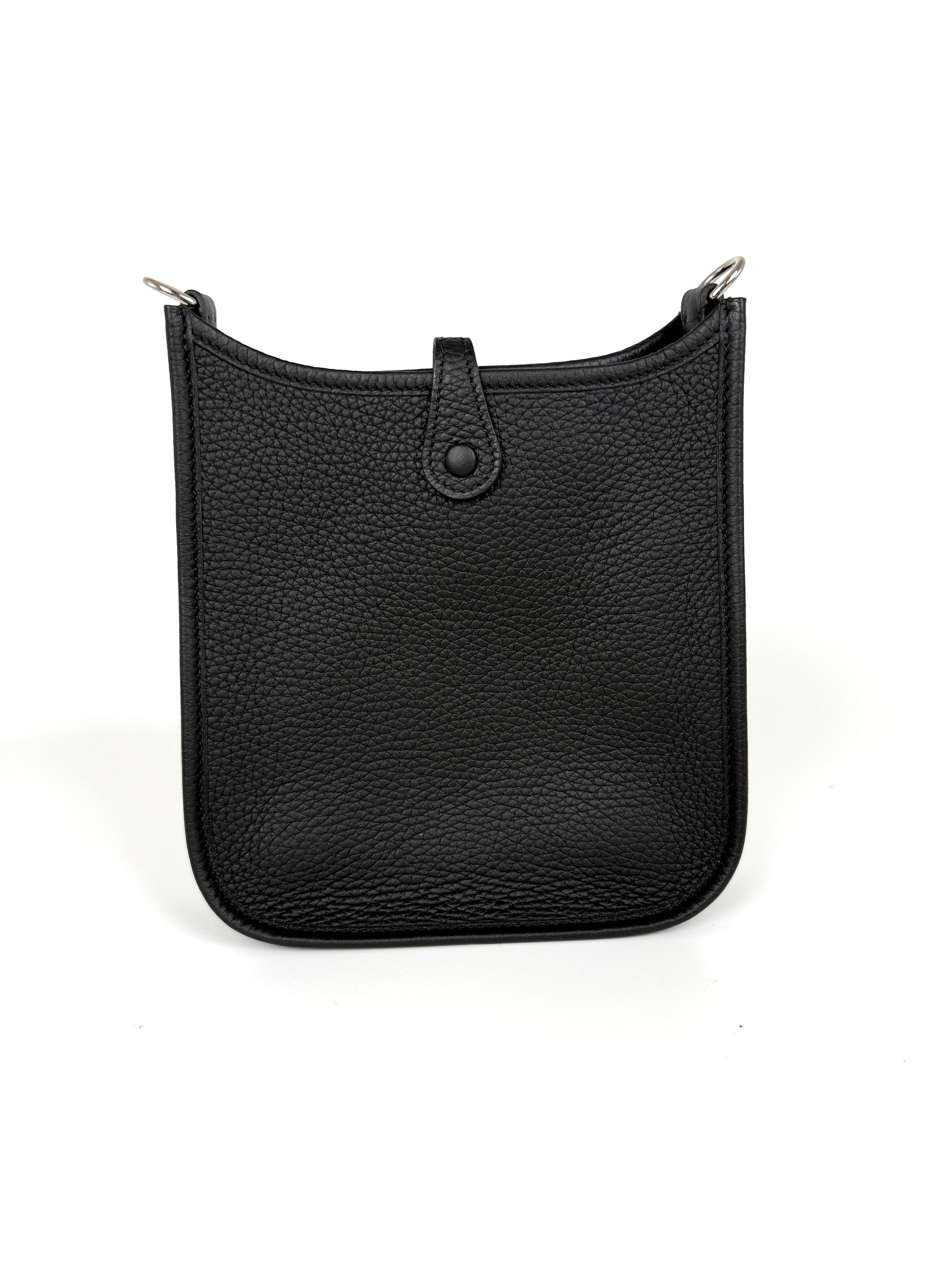 HERMES Mini Evelyne TPM 16 Black Leather Crossbody Bag 