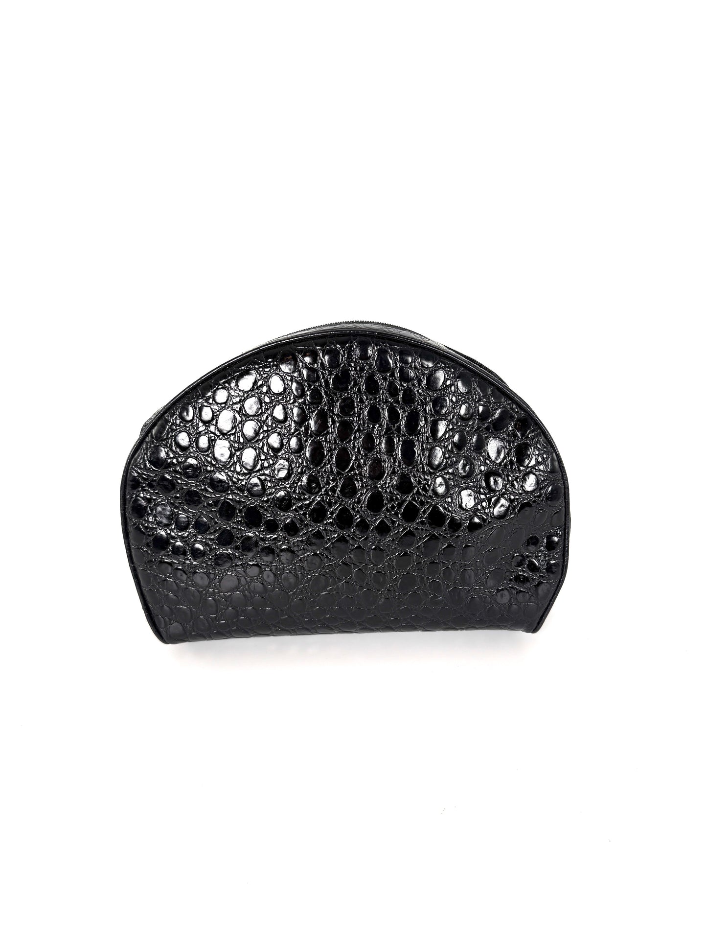Salvatore Ferragamo Vara Black Croc Embossed Leather Crossbody Bag
