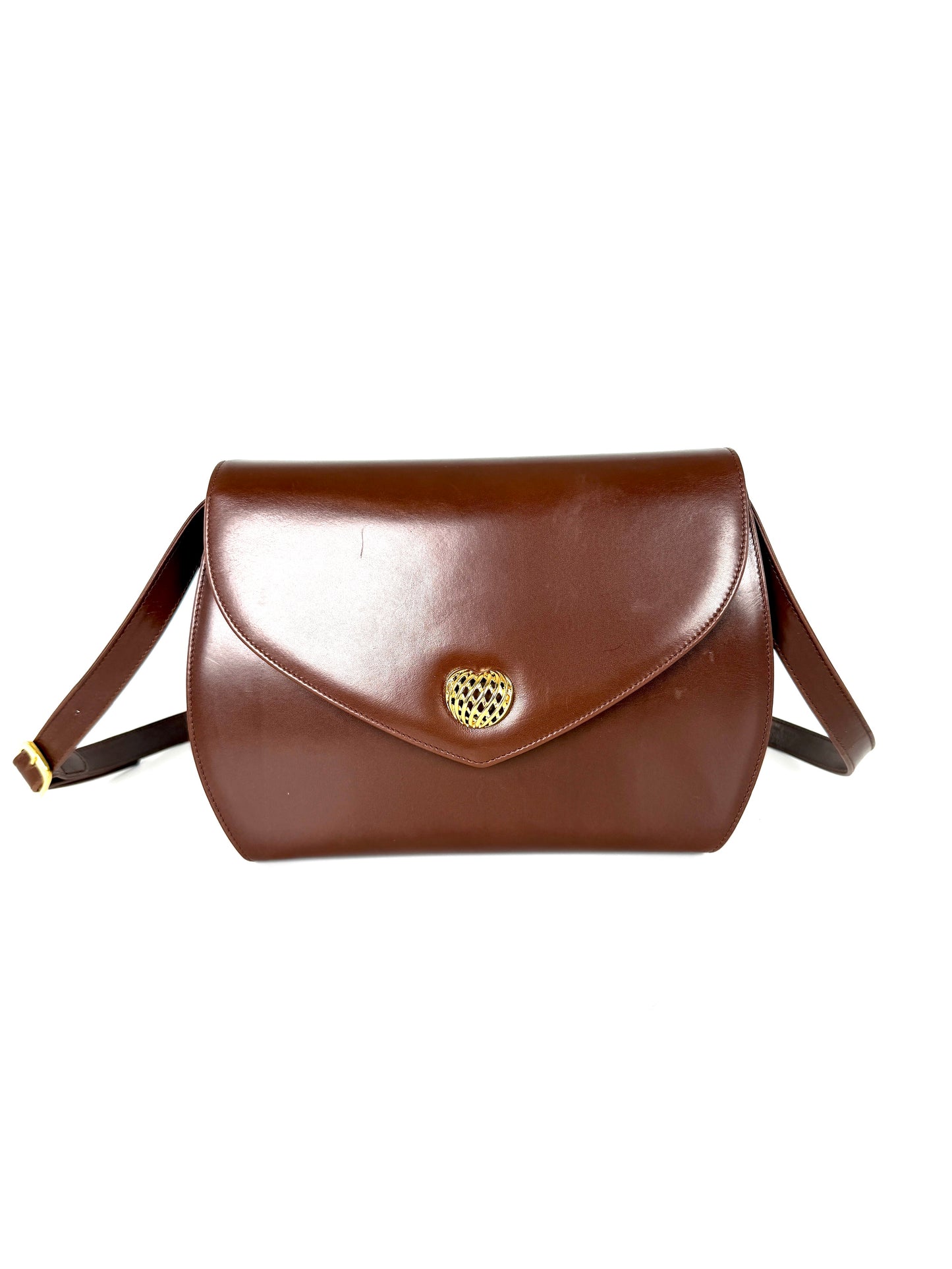 Vintage Salvatore Ferragamo Brown Leather Crossbody Bag