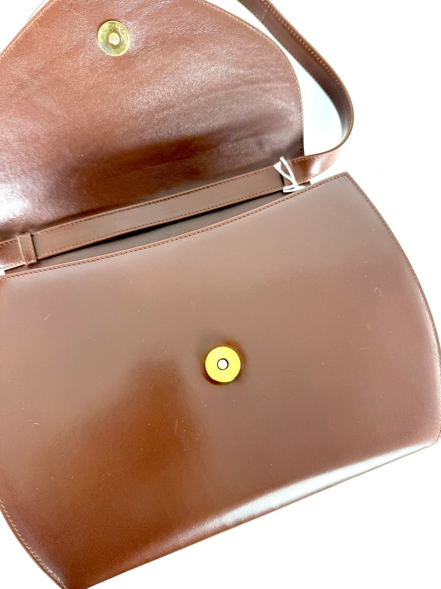 Vintage Salvatore Ferragamo Brown Leather Crossbody Bag