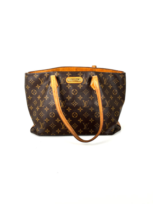 Louis Vuitton Wilshire MM Monogram Brown Tote Bag 