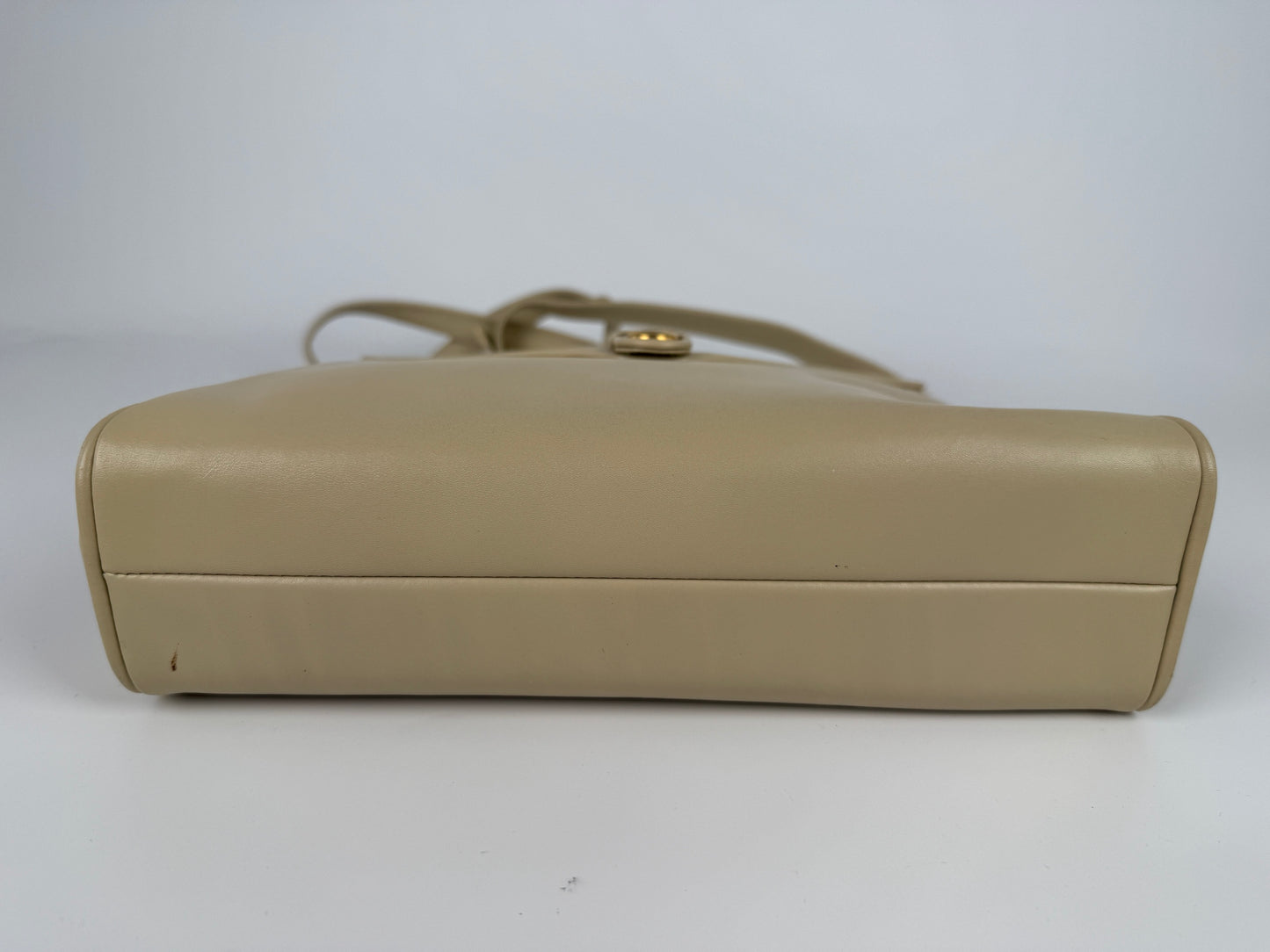 Vintage Salvatore Ferragamo Cream Leather Crossbody Flap Bag