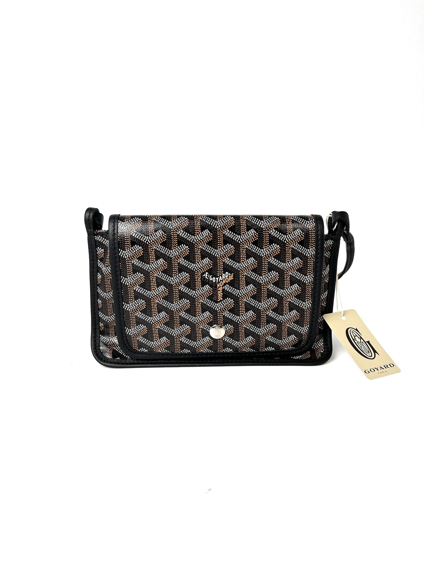 GOYARD Goyardine Plumet Black Wallet Crossbody Bag