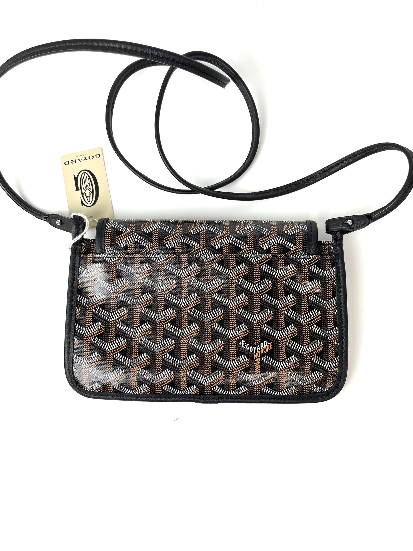 GOYARD Goyardine Plumet Black Wallet Crossbody Bag