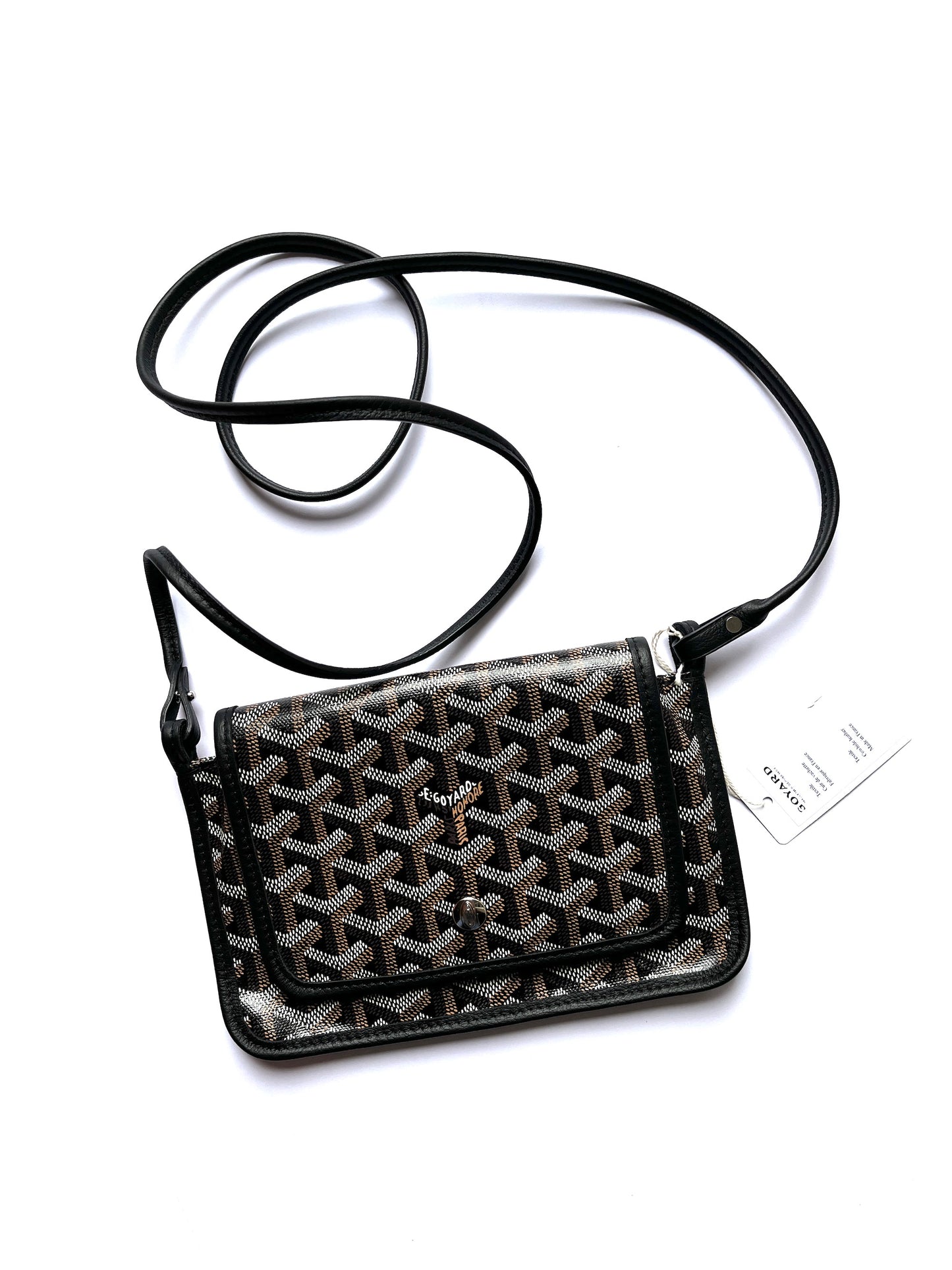 GOYARD Goyardine Plumet Black Wallet Crossbody Bag