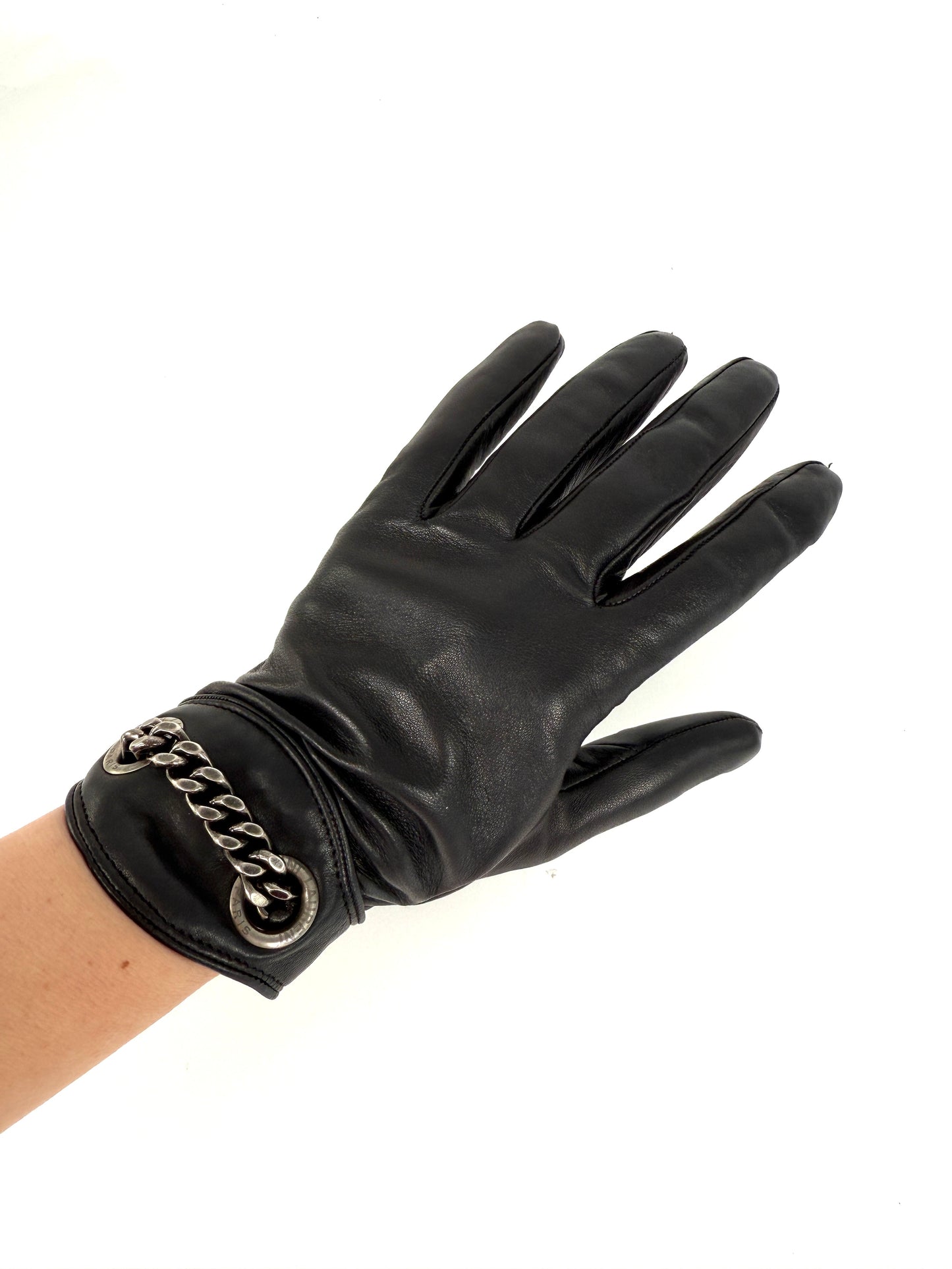 saint laurent handschuhe Saint Laurent YSL Chain Black Gloves Gloves S 7 – Fashion Reloved