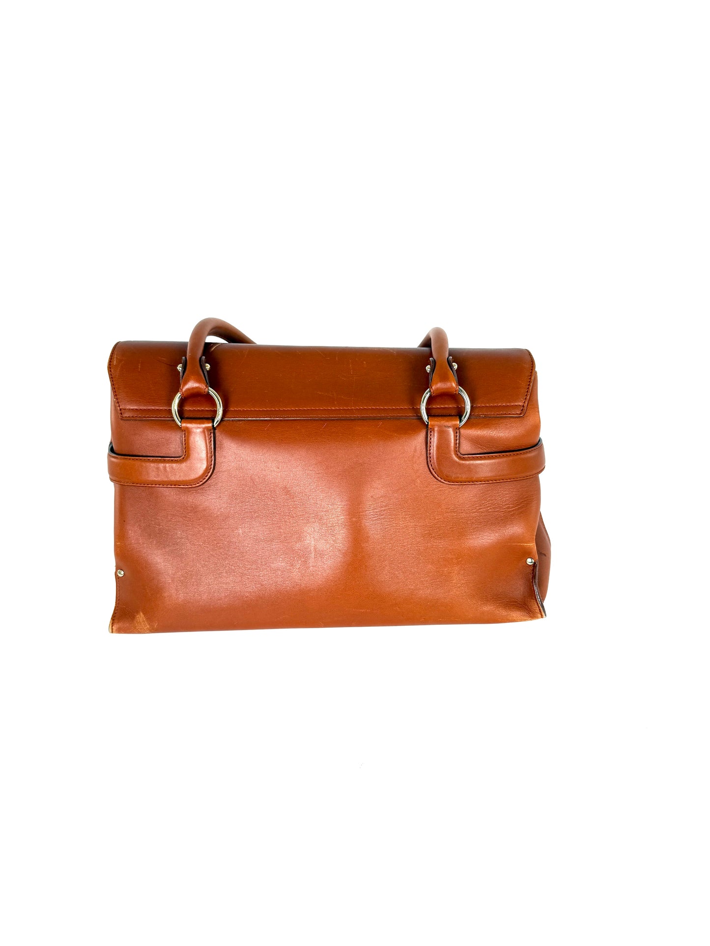 Salvatore Ferragamo Gancini Brown Leather Tote Shoulder Bag