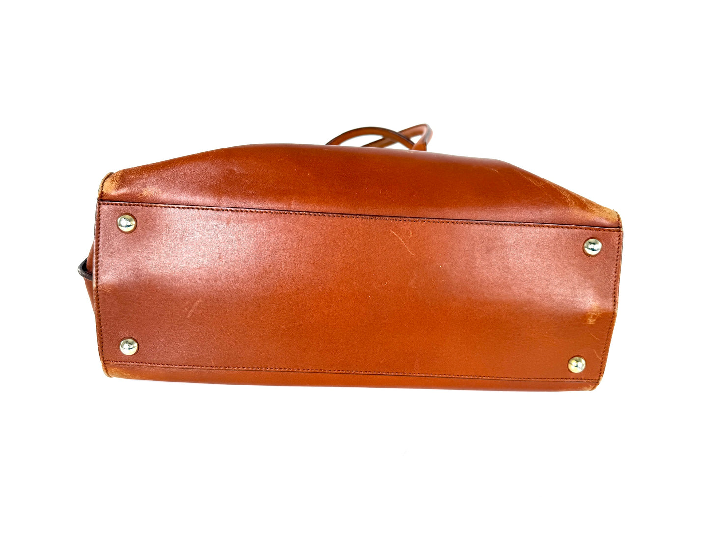 Salvatore Ferragamo Gancini Brown Leather Tote Shoulder Bag