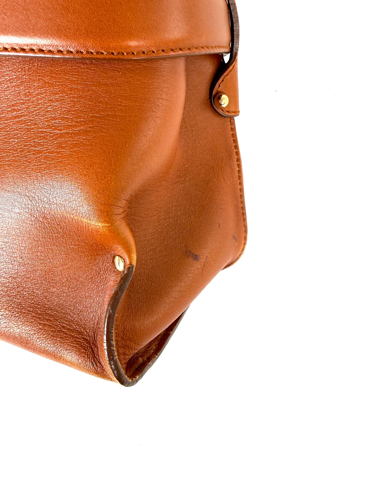 Salvatore Ferragamo Gancini Brown Leather Tote Shoulder Bag