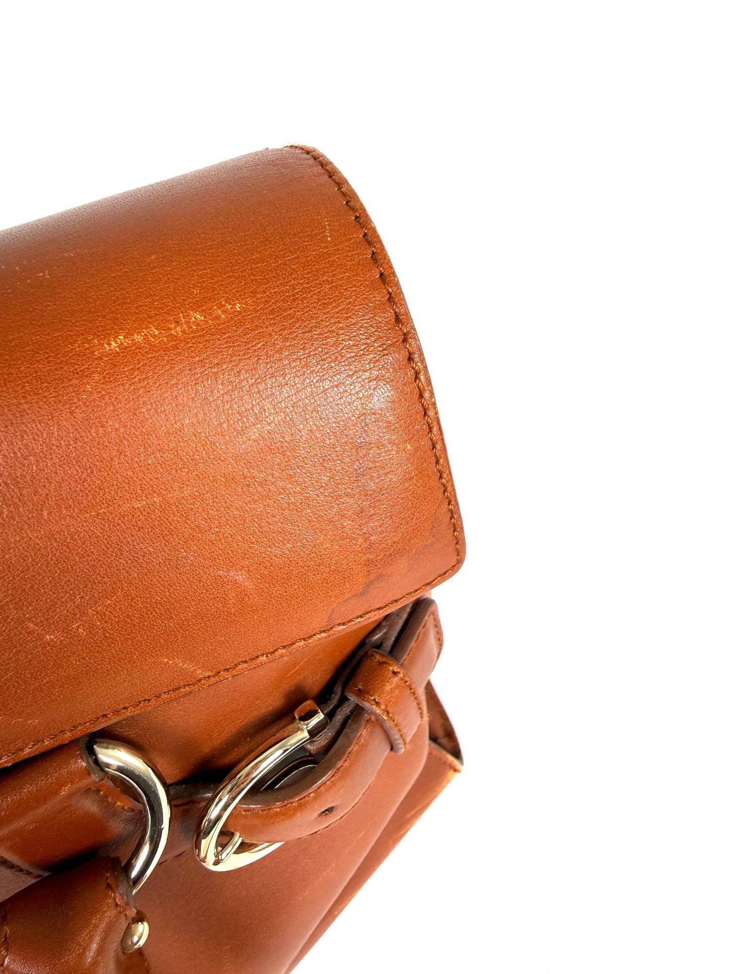 Salvatore Ferragamo Gancini Brown Leather Tote Shoulder Bag